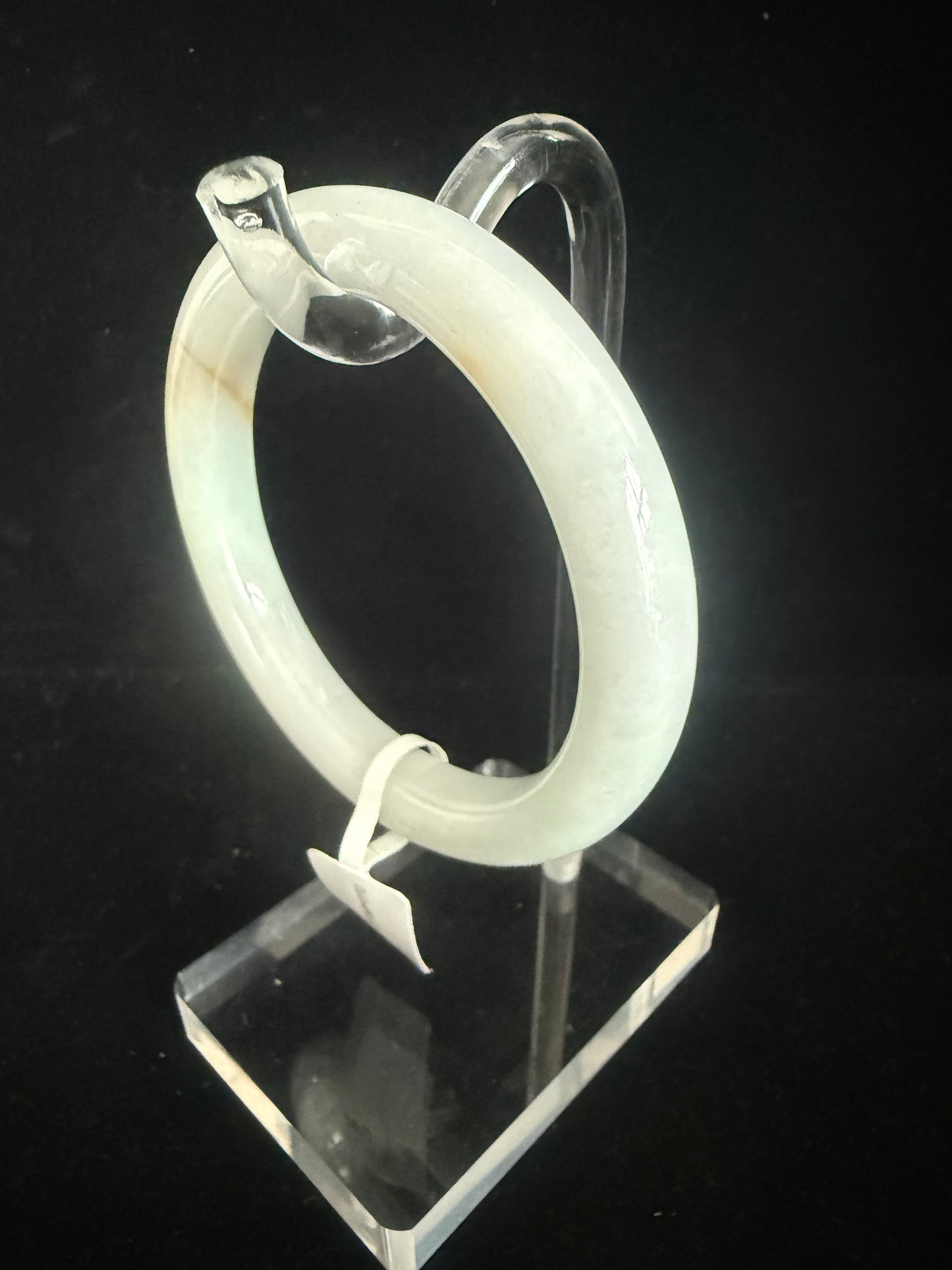 310. Traditional round light green Jade bangle