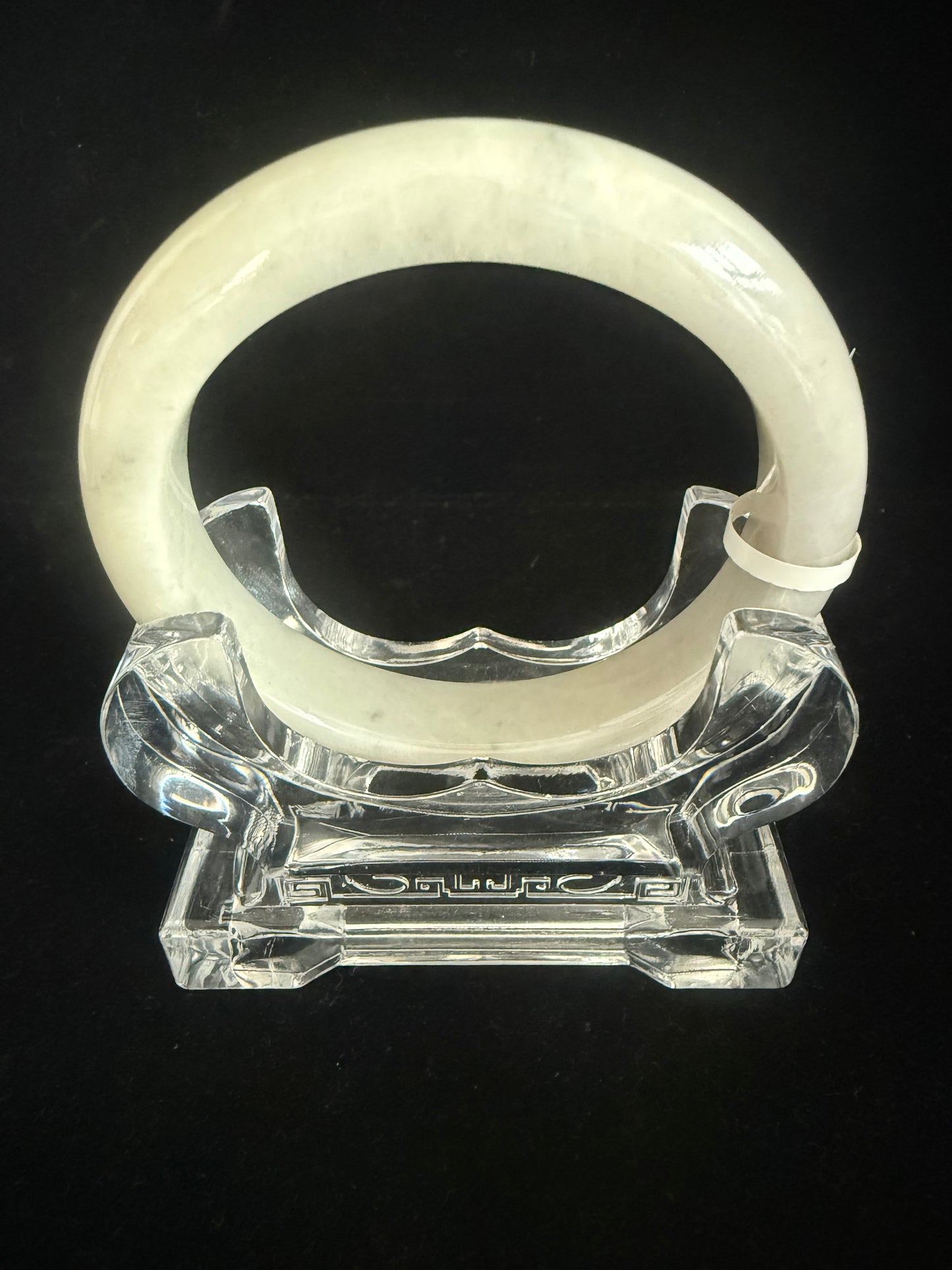 312. Whitish yellow green base Jade bangle