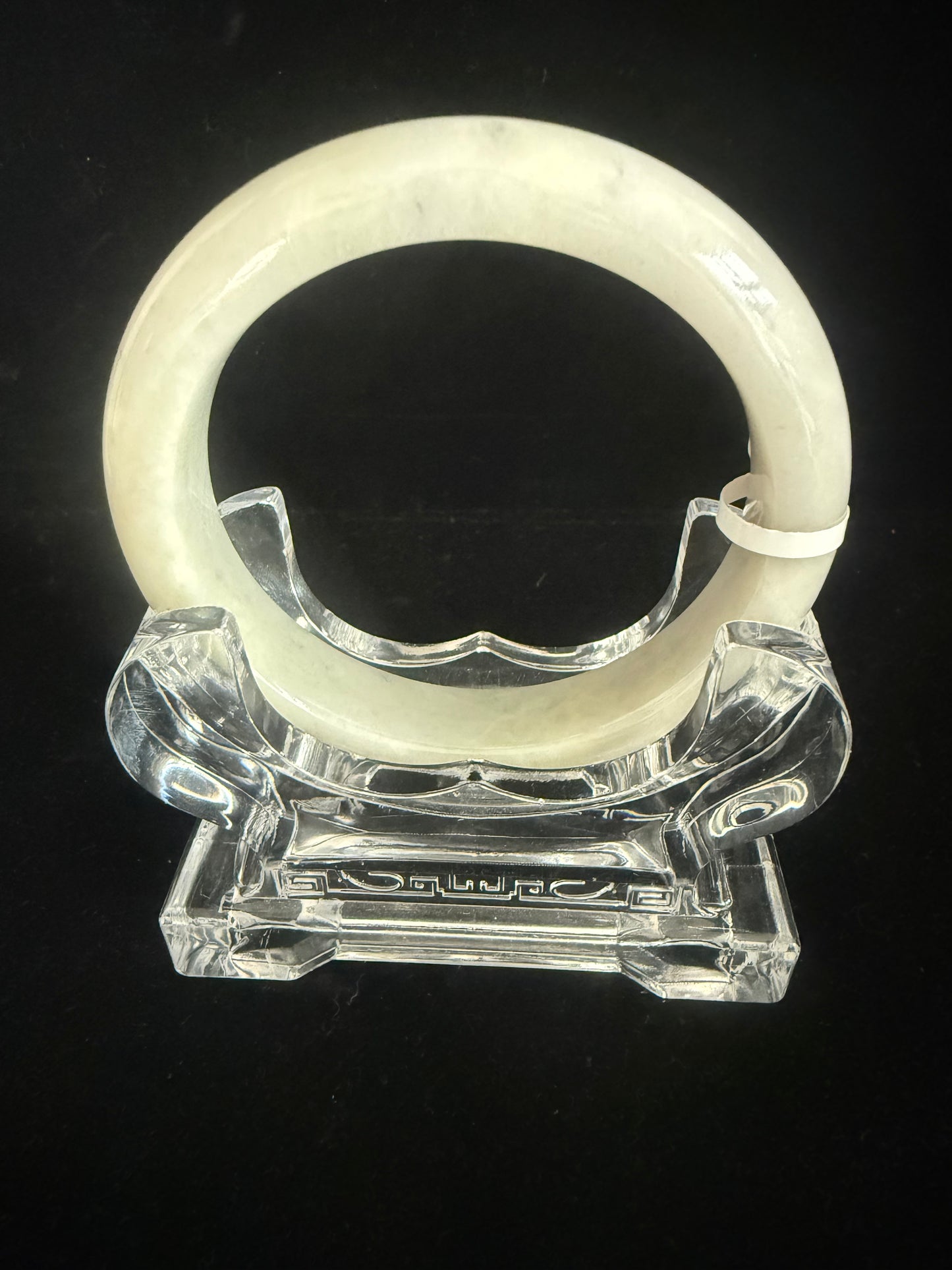 312. Whitish yellow green base Jade bangle