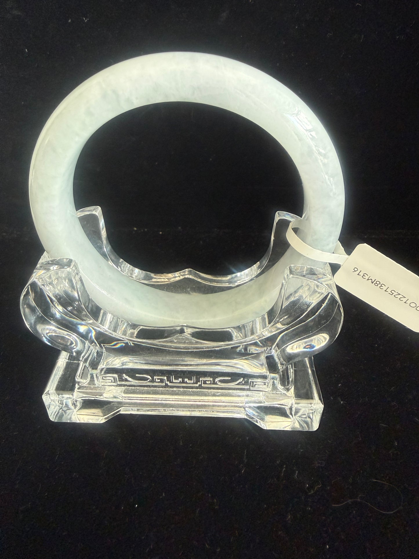 !316. Light Grey Jadeite Mudfish Back Bangle