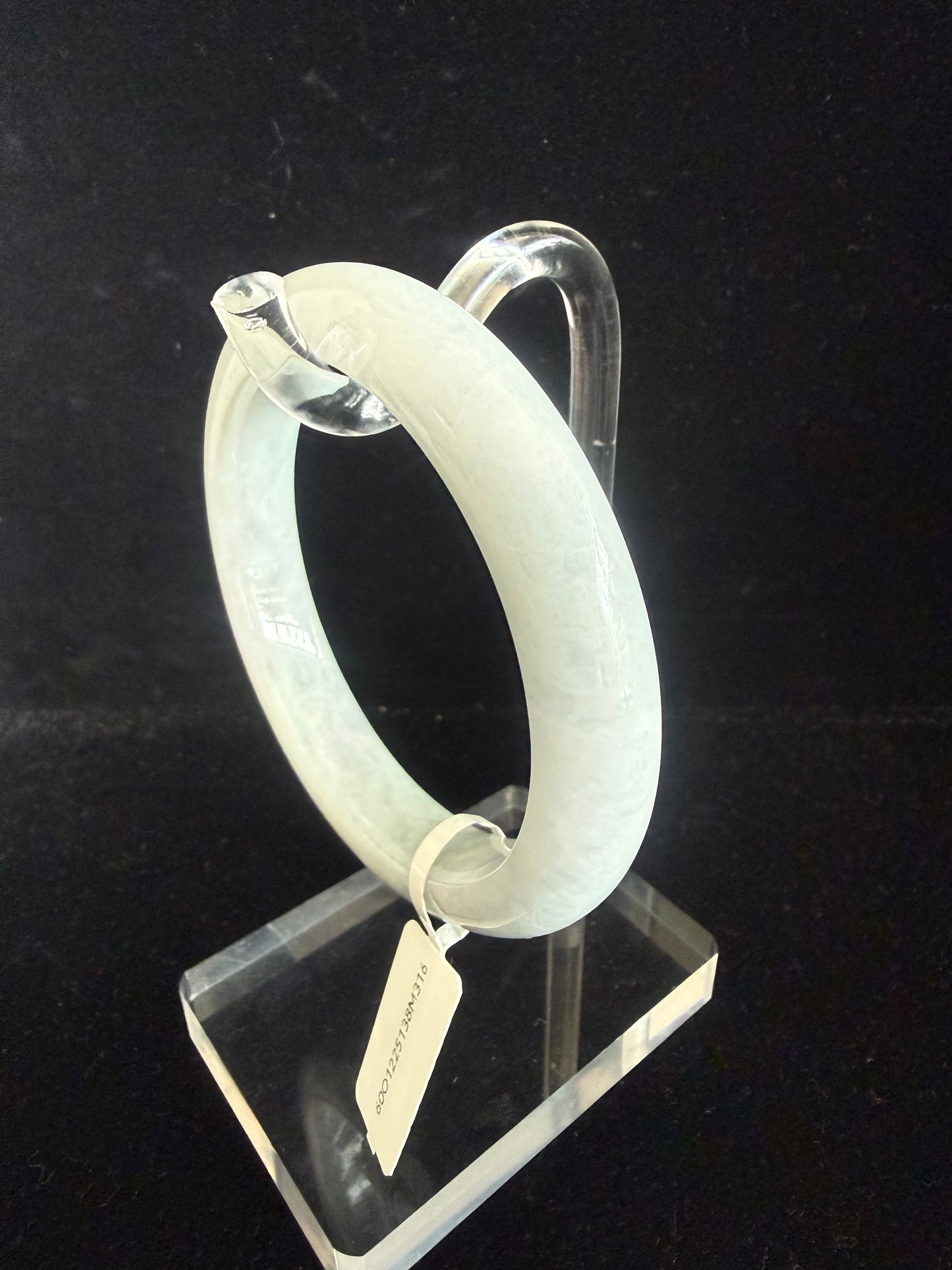 !316. Light Grey Jadeite Mudfish Back Bangle