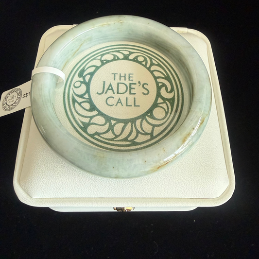315. Light Green Jade Bangle with Natural Yellow Vein
