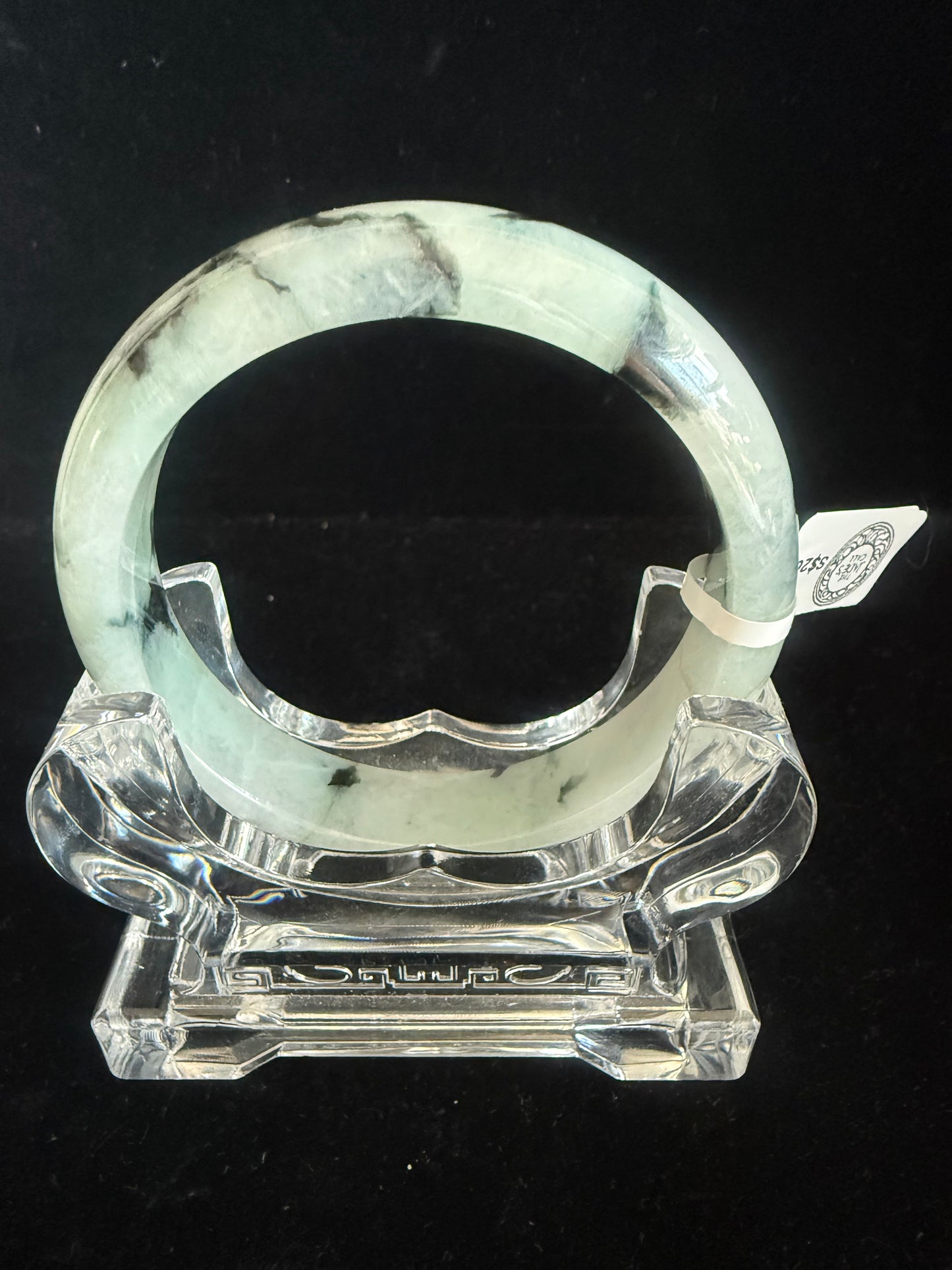 346. Natural floating pattern jade bangle