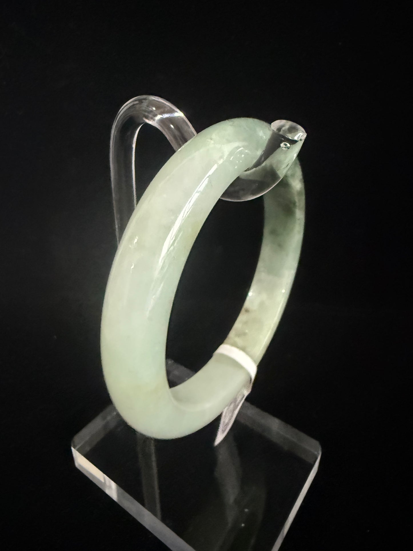 334.  Watery green tone Jade Bangle
