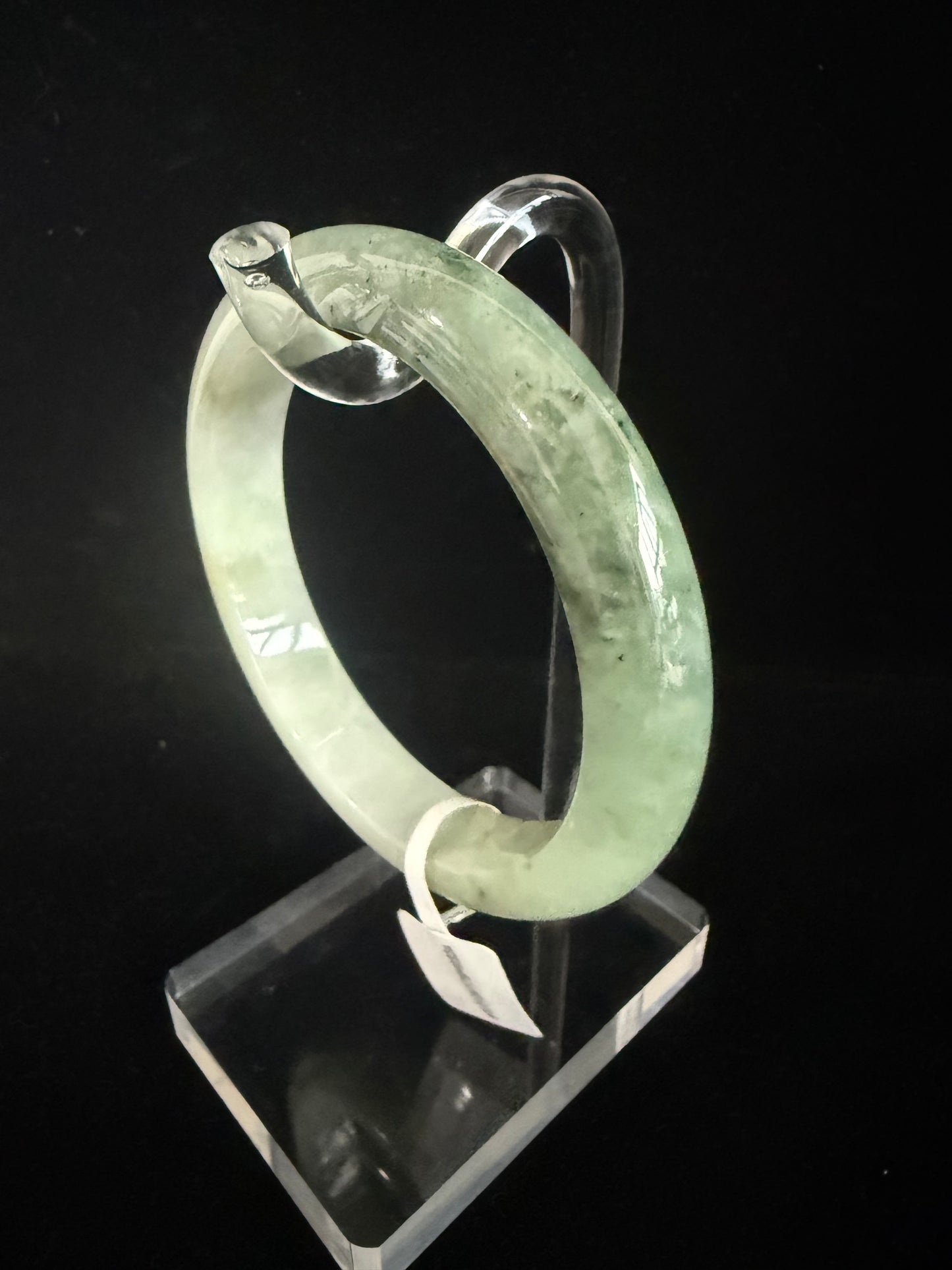 334.  Watery green tone Jade Bangle