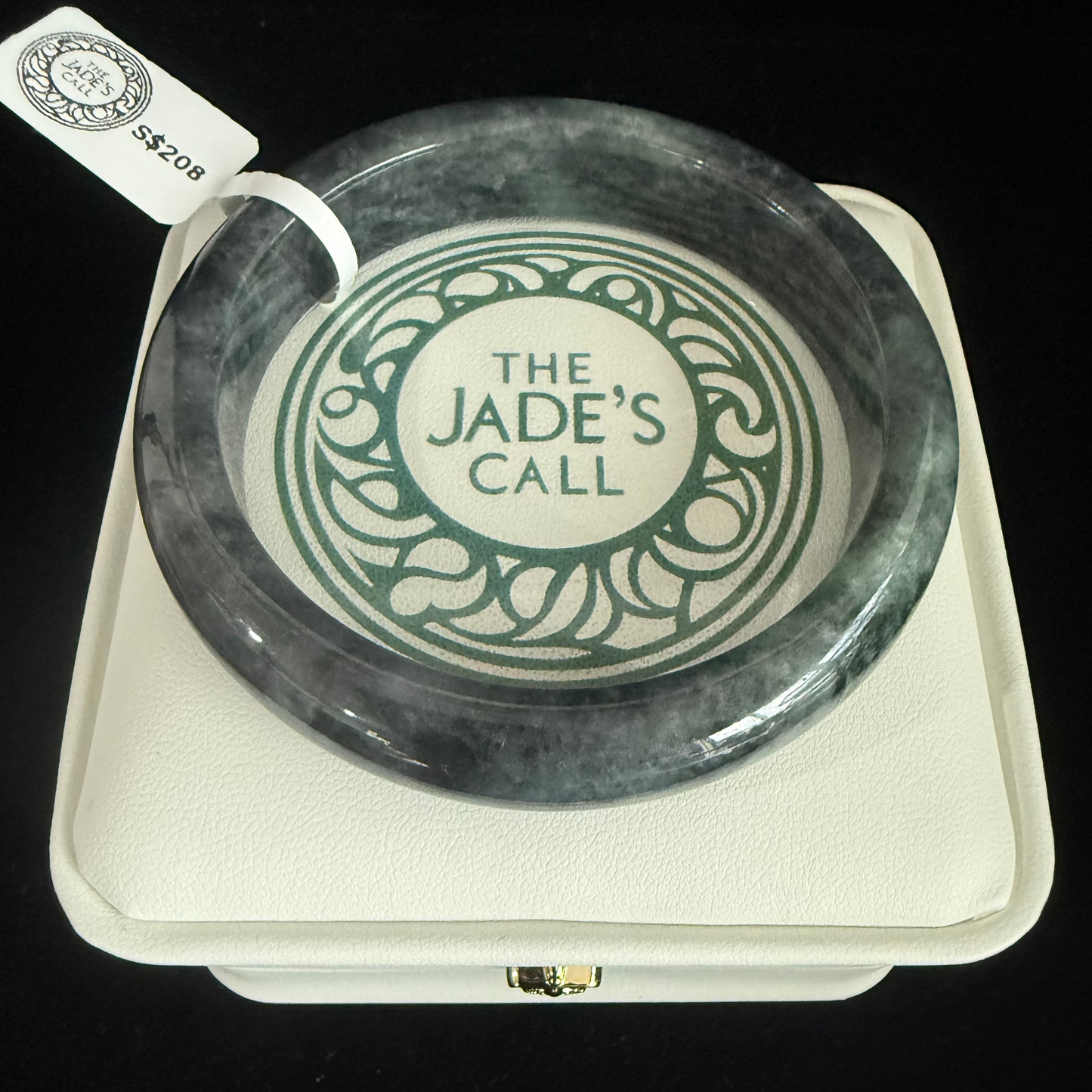 336. Black grey jade Bangle