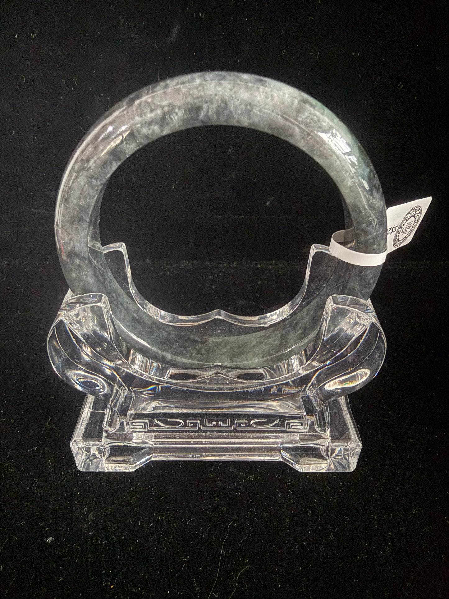 336. Black grey jade Bangle