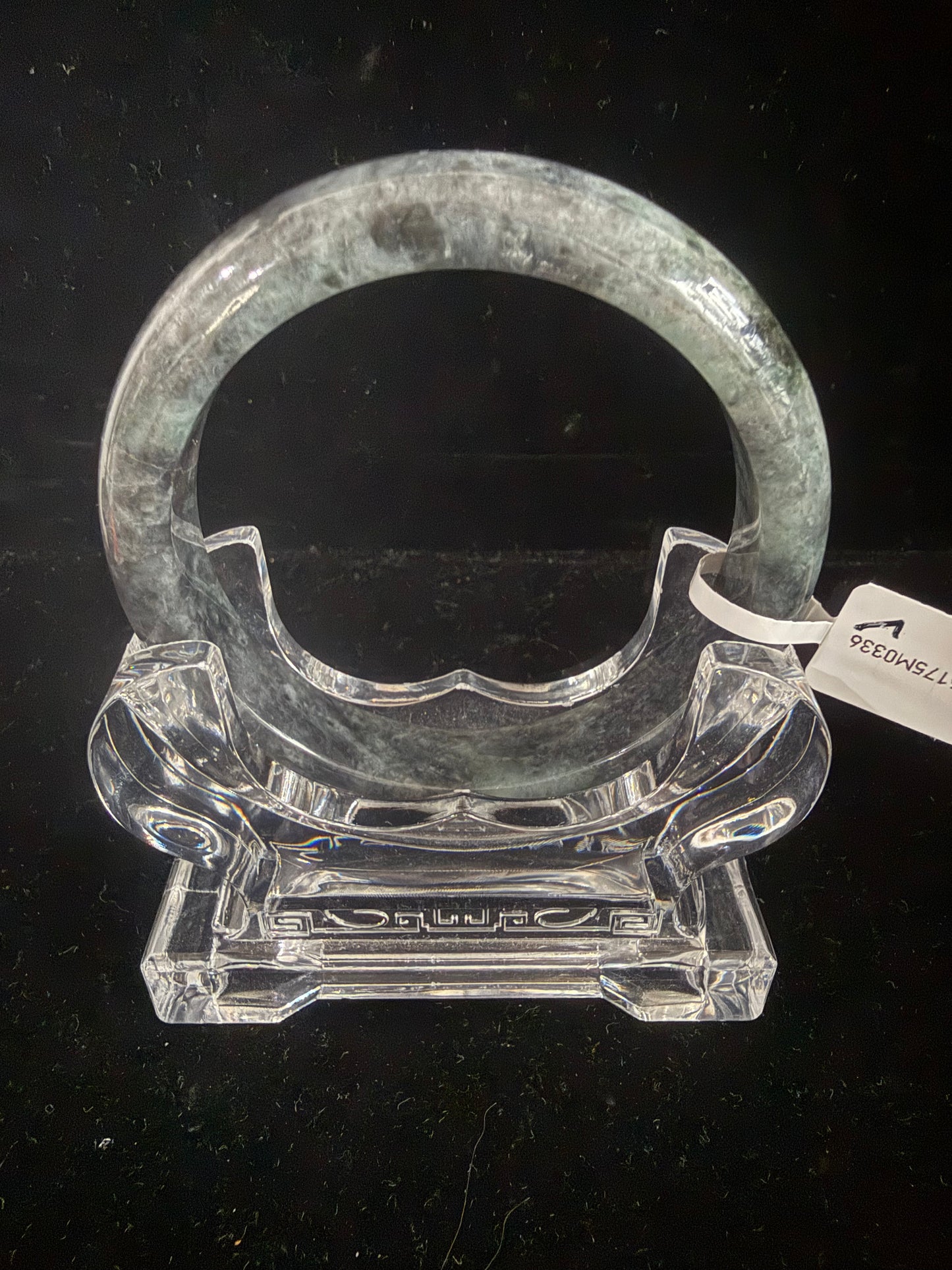 336. Black grey jade Bangle