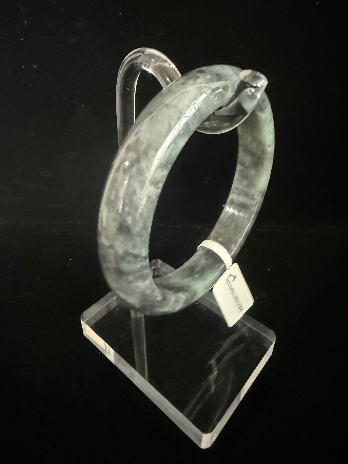 336. Black grey jade Bangle
