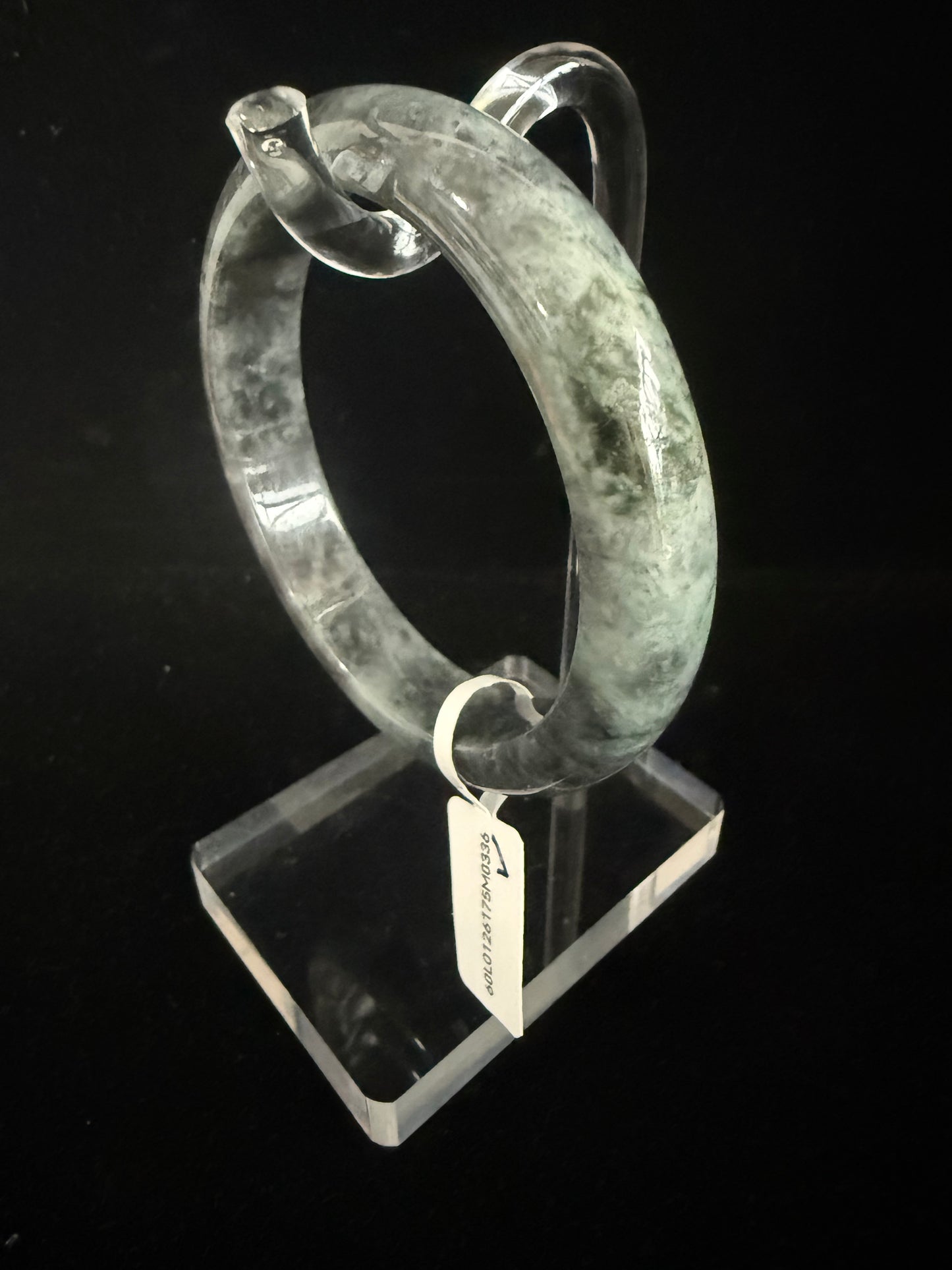 336. Black grey jade Bangle