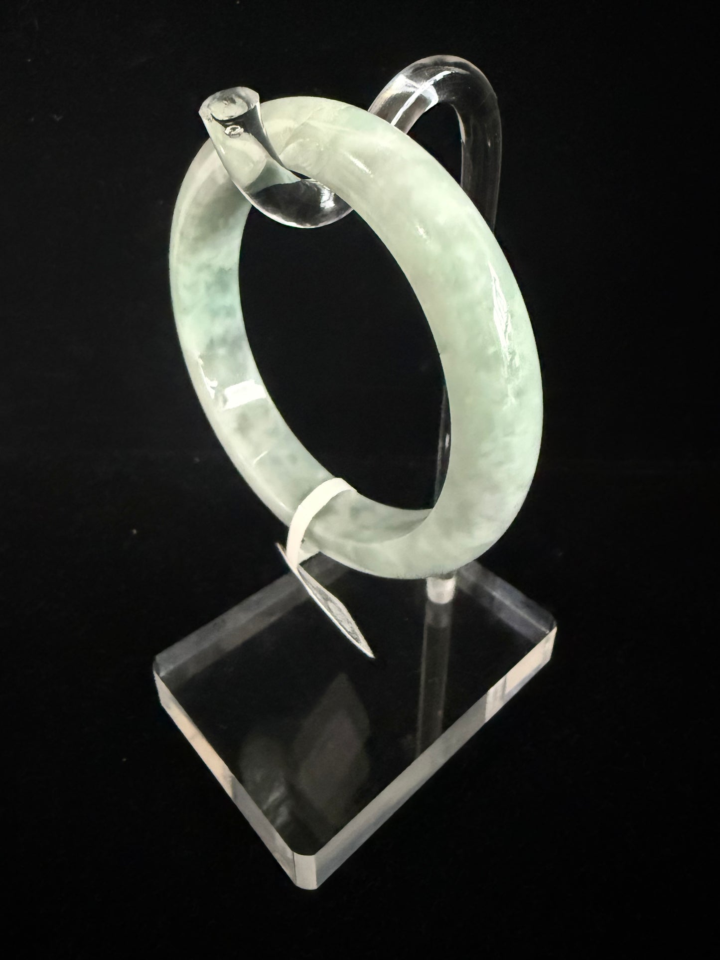 348. Green with white cotton print Bangle