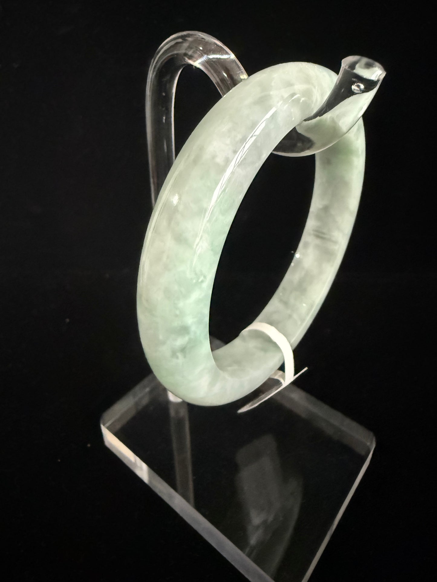 348. Green with white cotton print Bangle