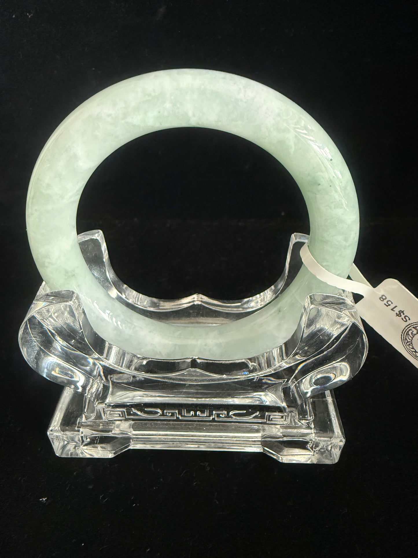 288. Icy Translucent Jadeite Bangle — Natural Hairline, Marked Down