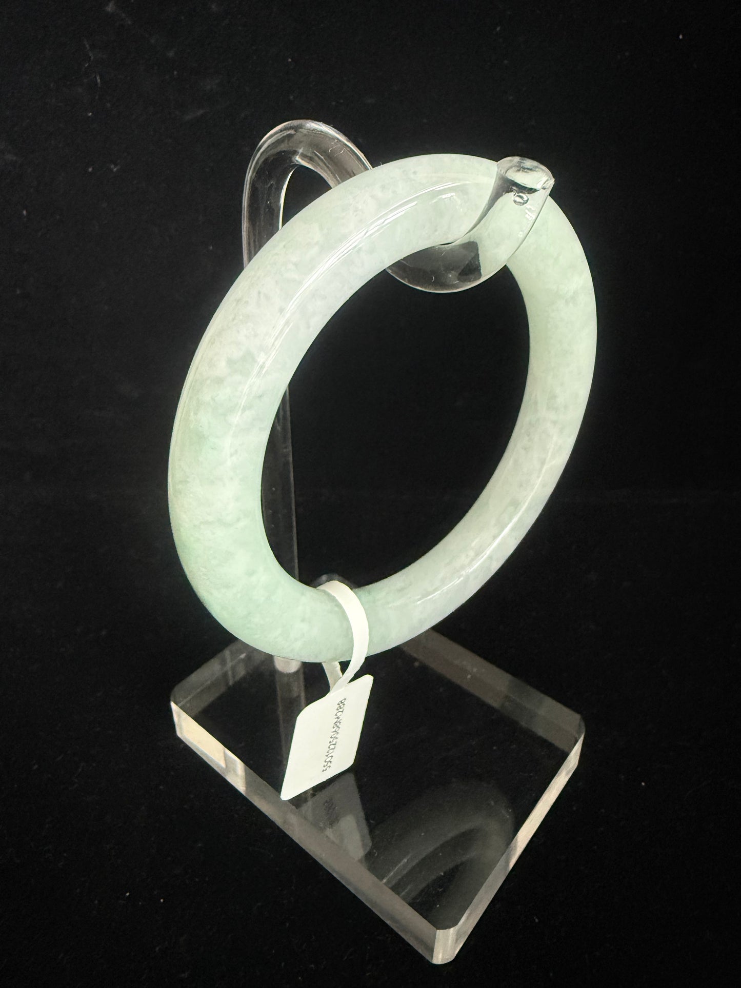 288. Icy Translucent Jadeite Bangle — Natural Hairline, Marked Down
