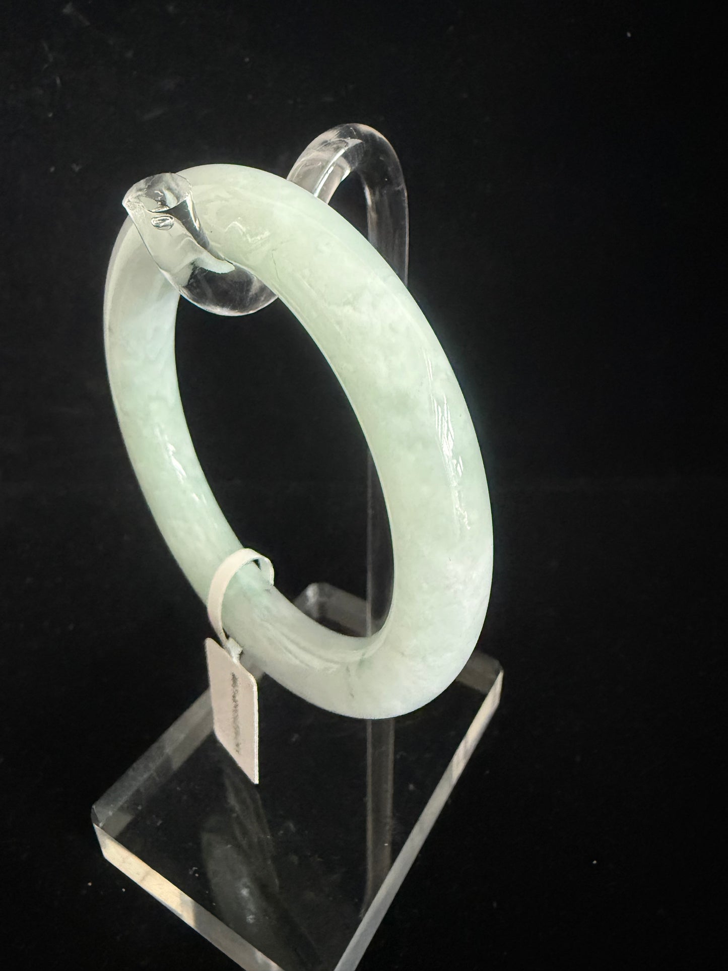 288. Icy Translucent Jadeite Bangle — Natural Hairline, Marked Down