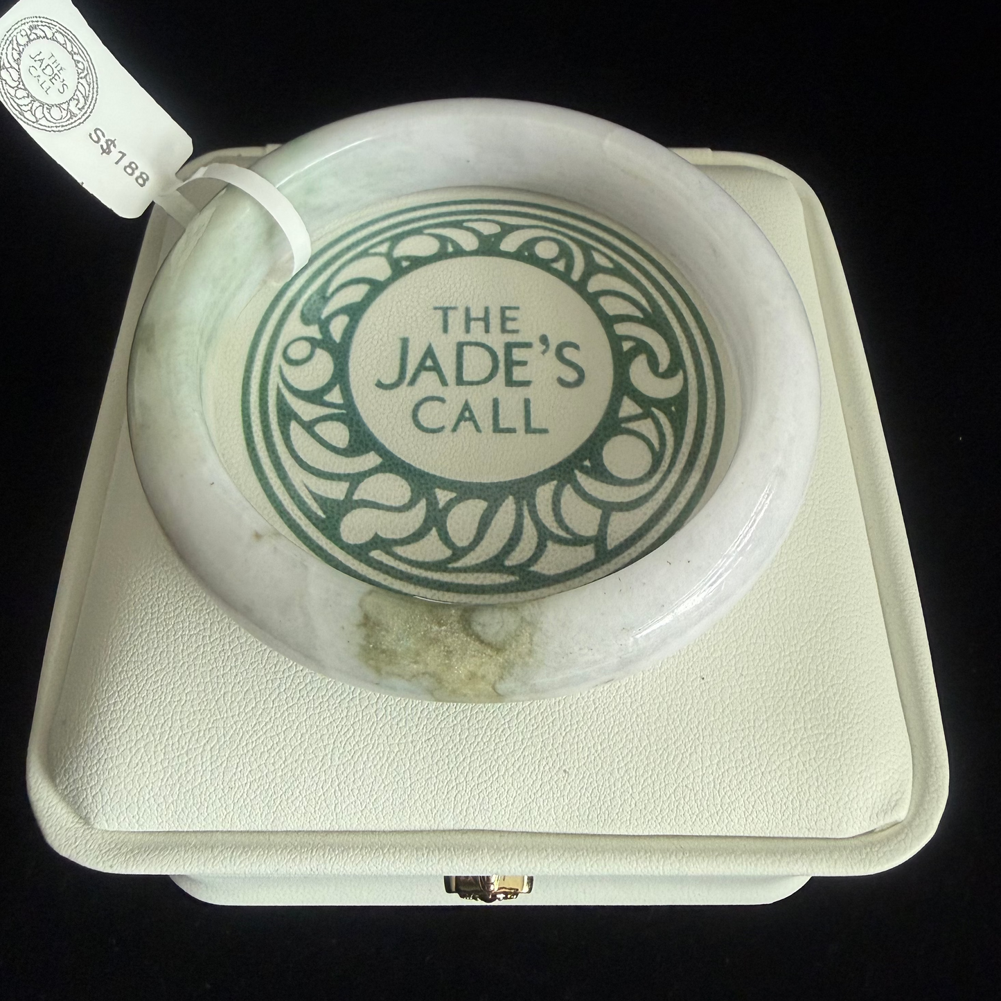 278. White Base Jadeite Bangle