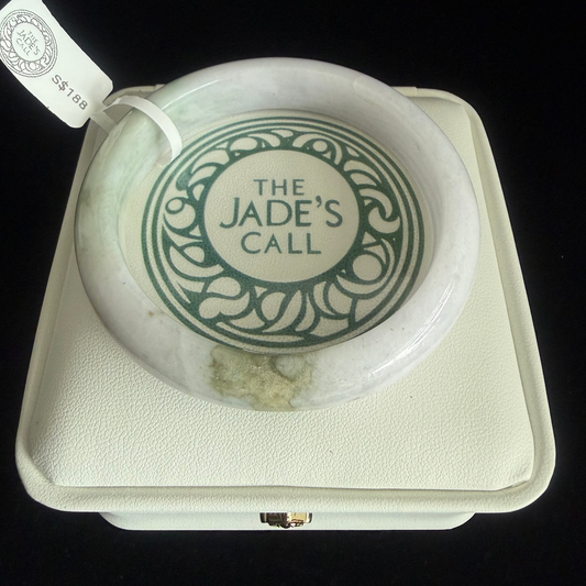 278. White Base Jadeite Bangle