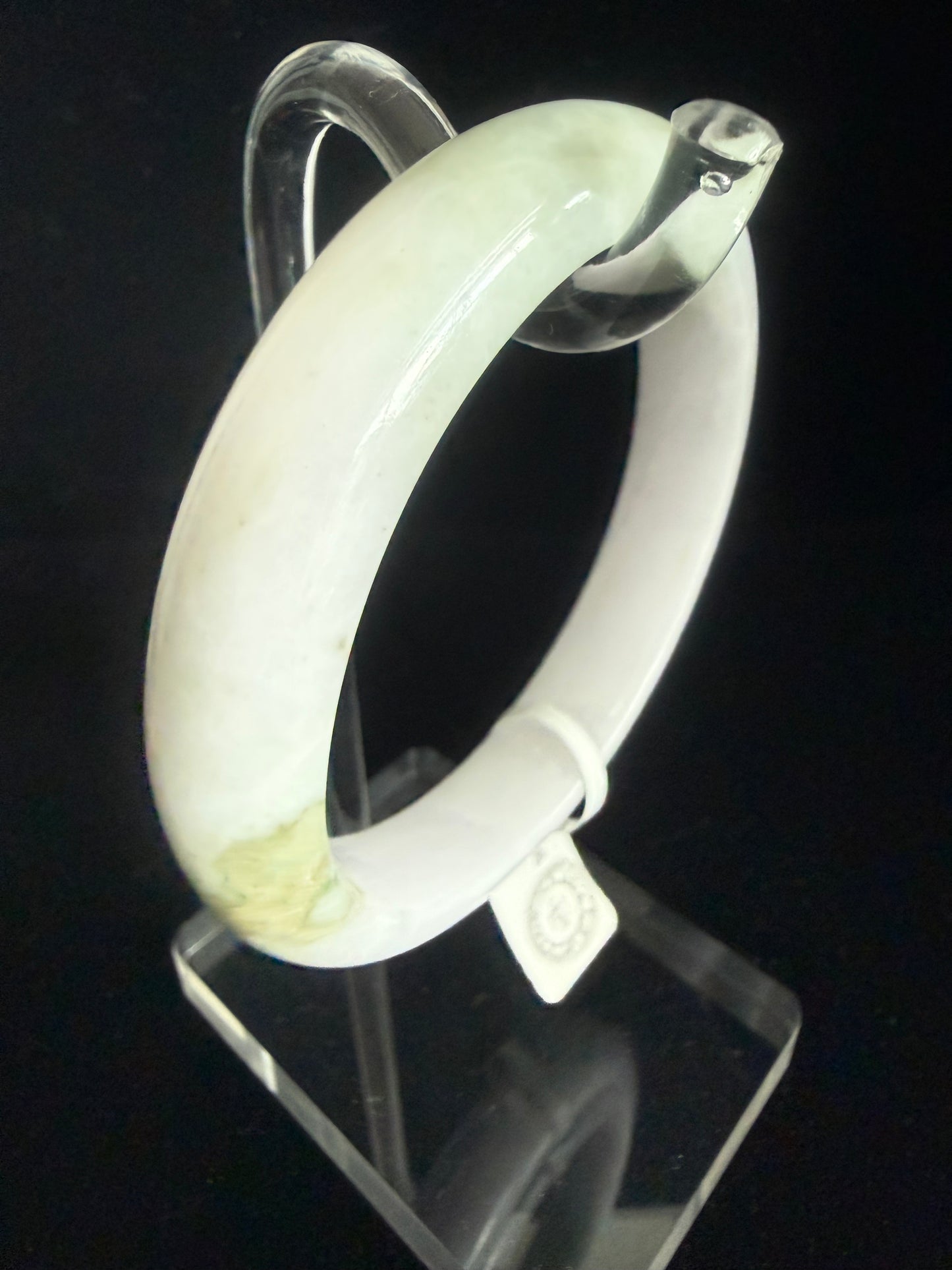 278. White Base Jadeite Bangle