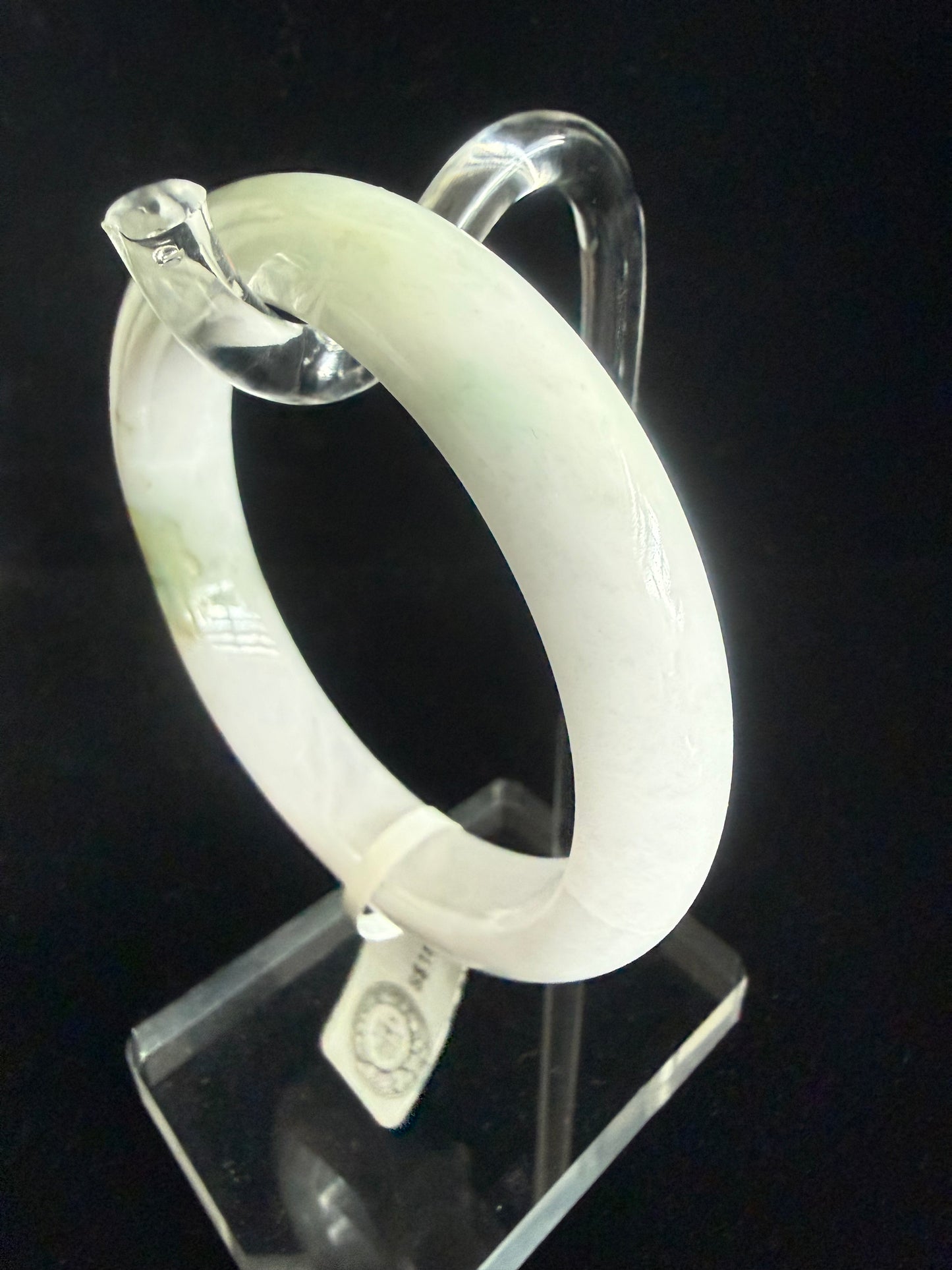 278. White Base Jadeite Bangle