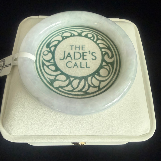 341. Traditional round glossy white Jade bangle