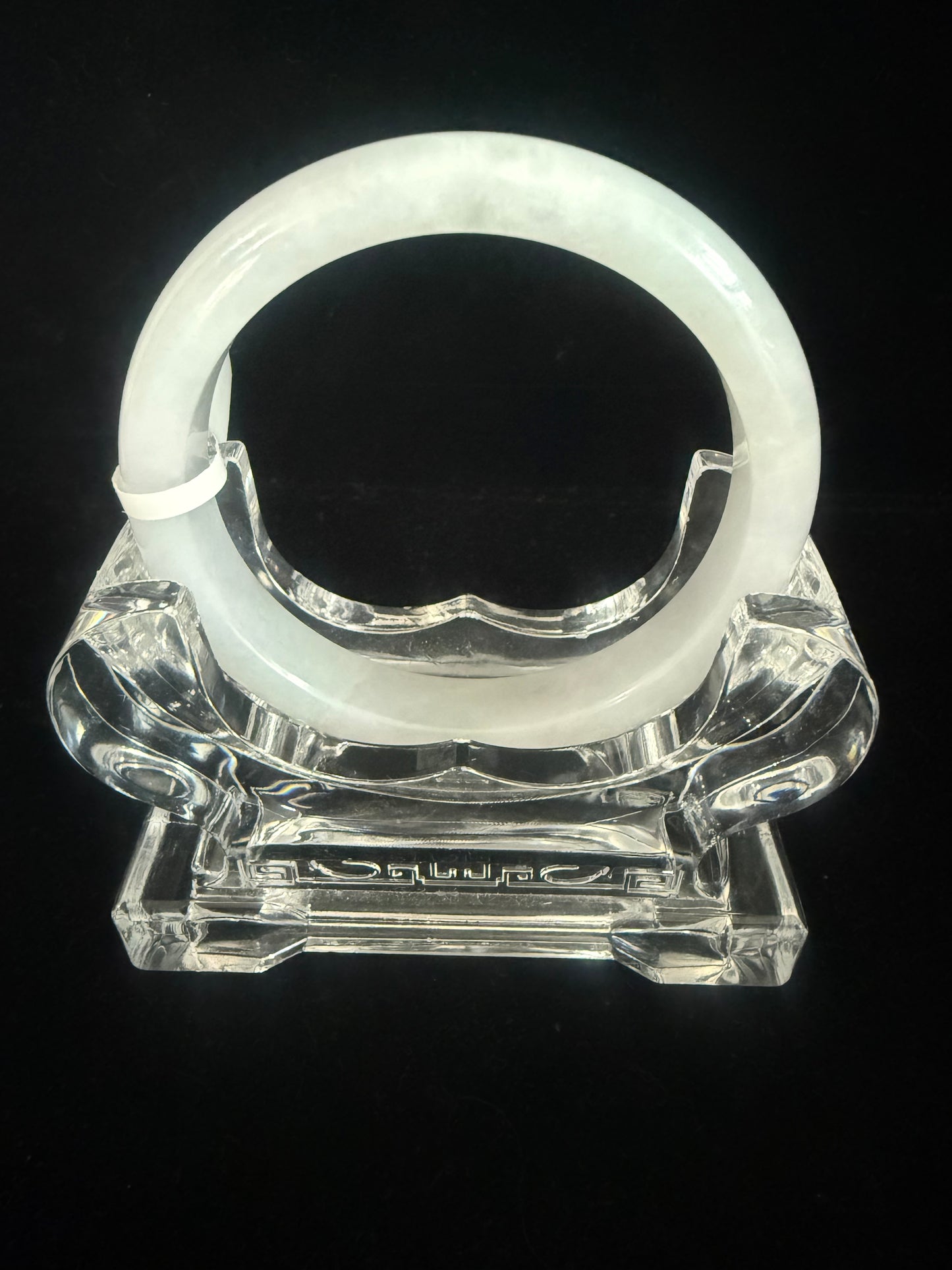 347. White translucent Jade bangle