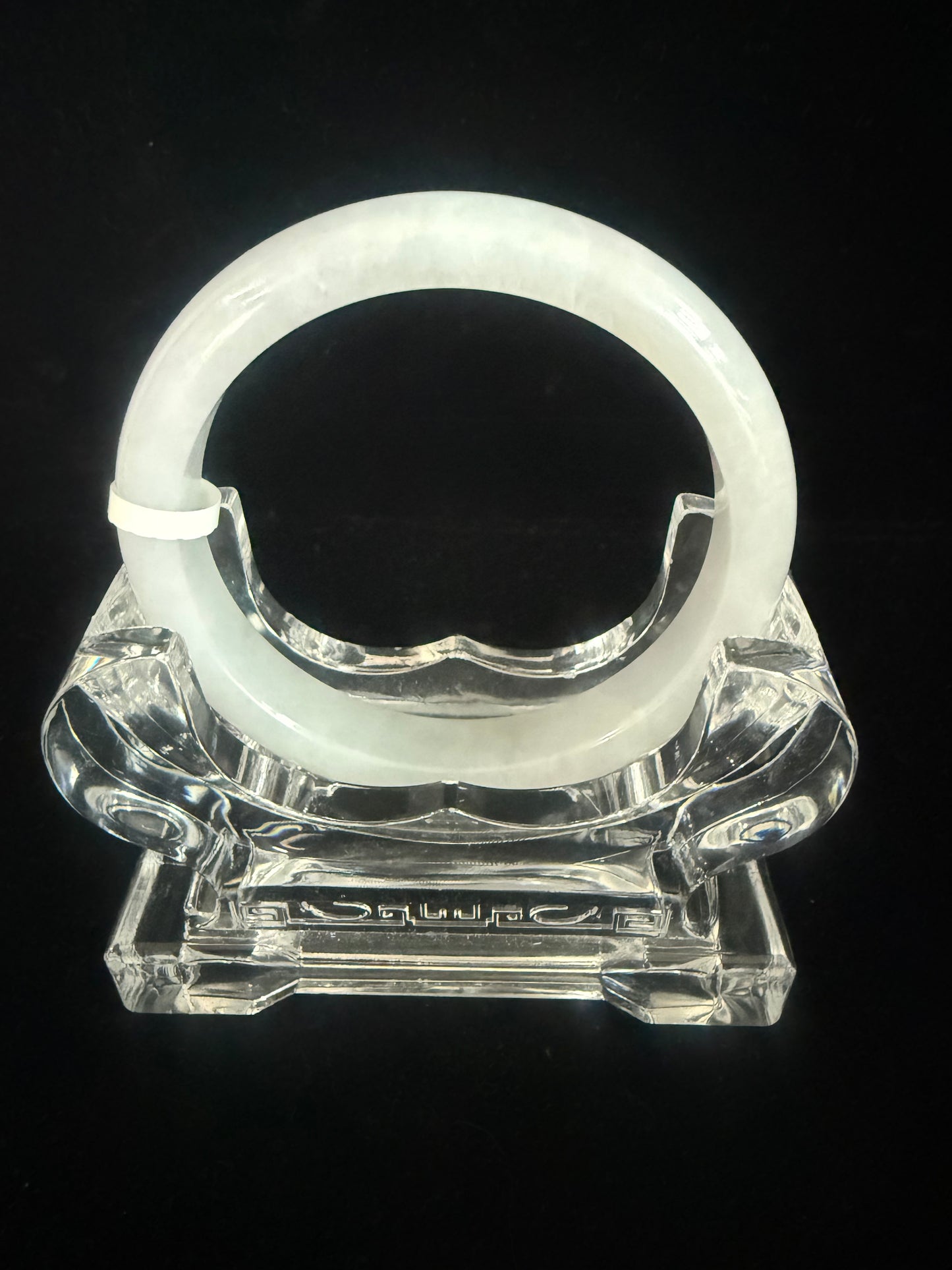 347. White translucent Jade bangle