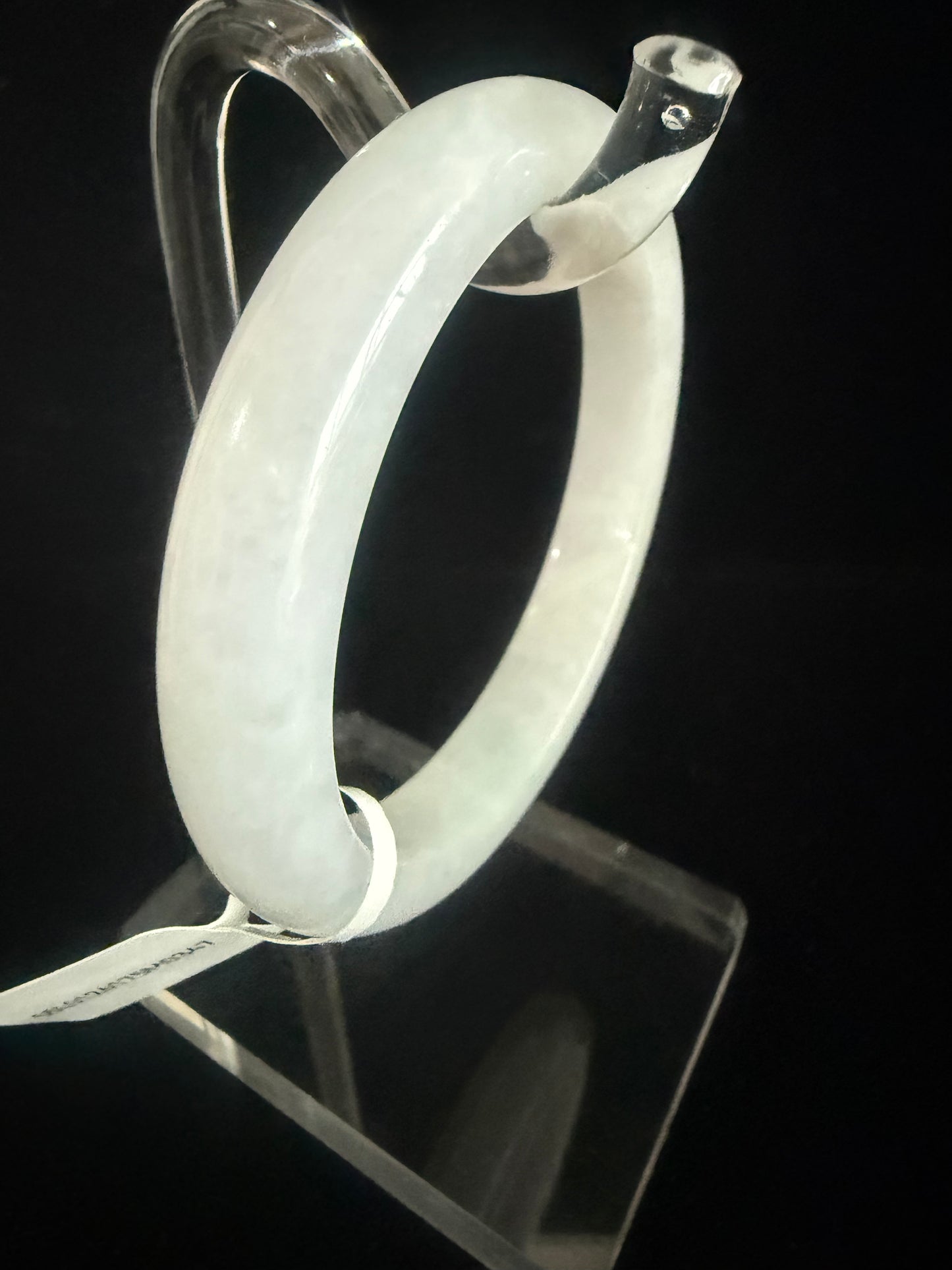 347. White translucent Jade bangle