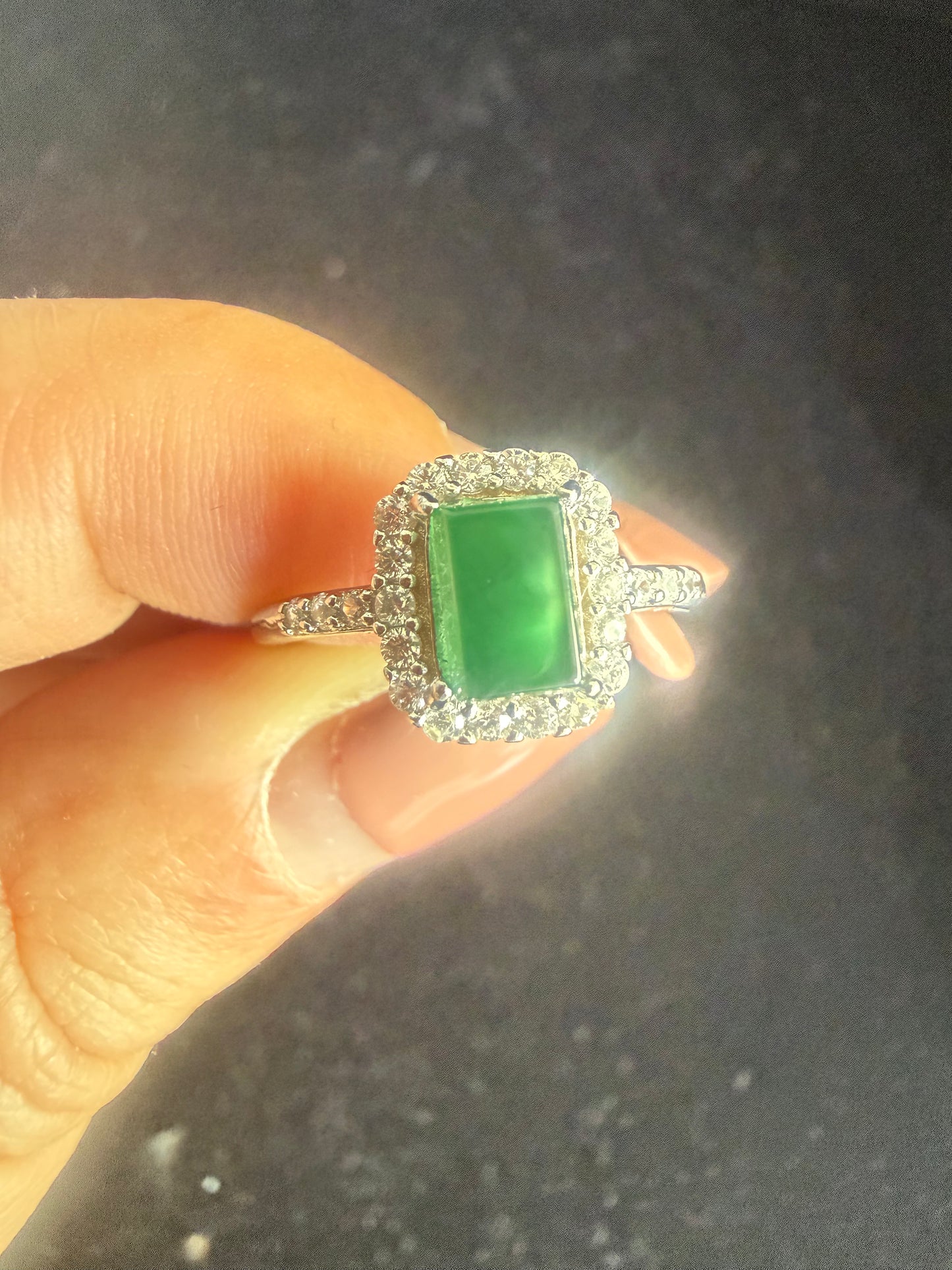 R503. Rectangular Jadeite Ring