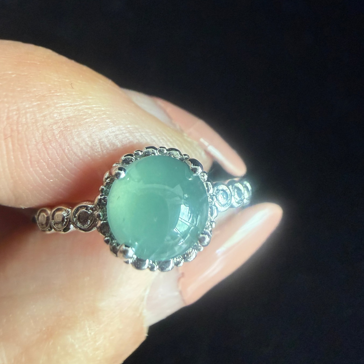 R504. Round Jadeite Ring