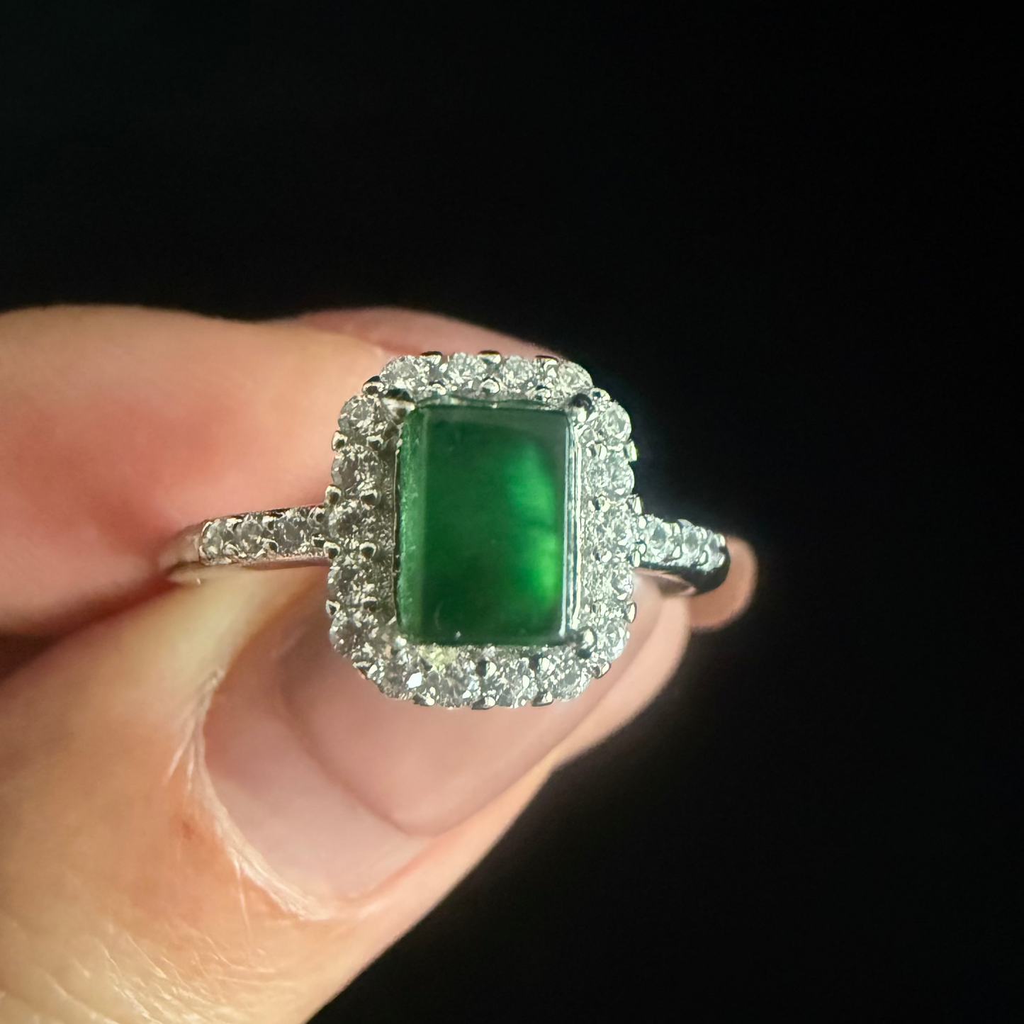 R503. Rectangular Jadeite Ring