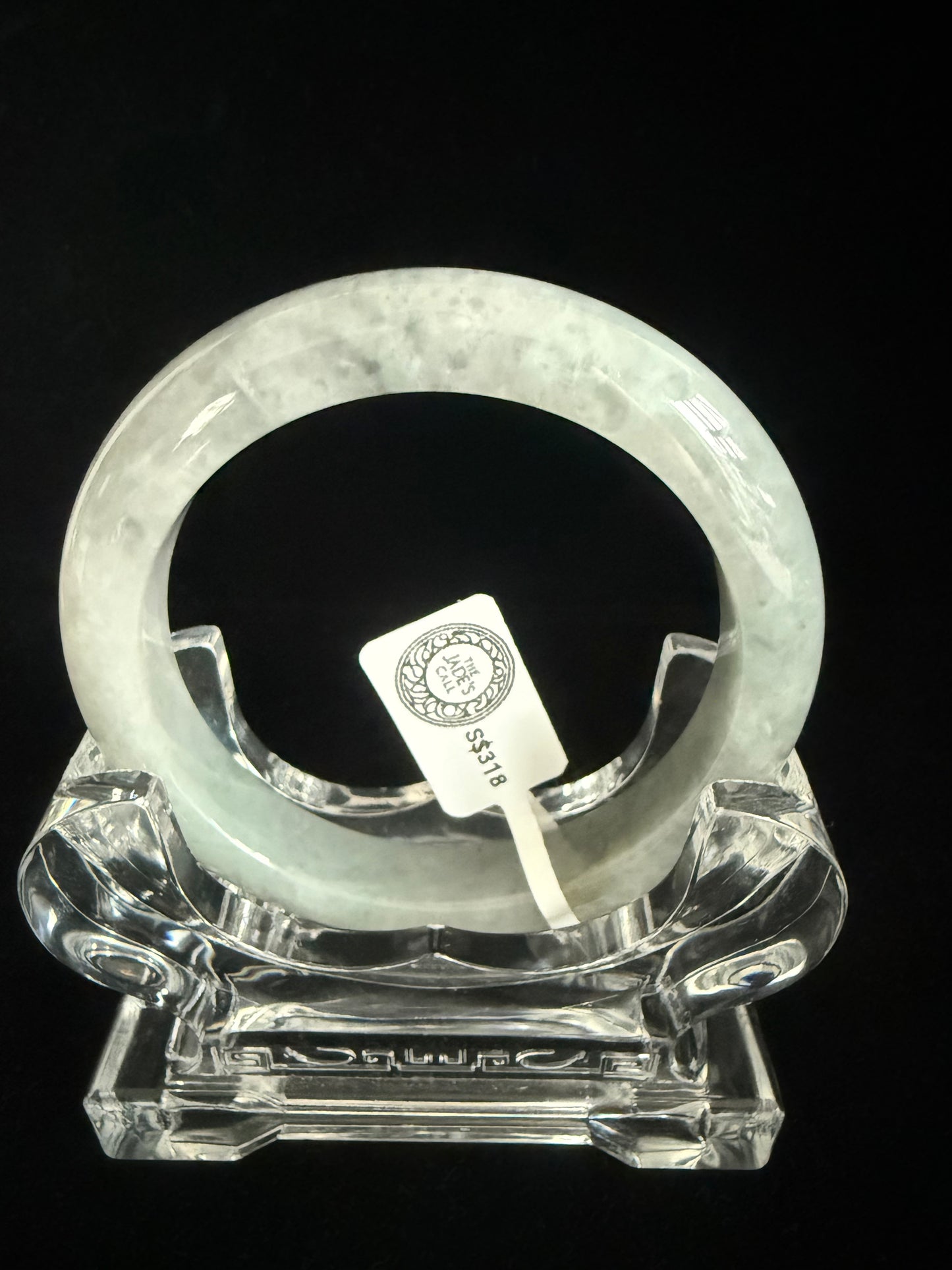 353. Glossy Grey Jade bangle
