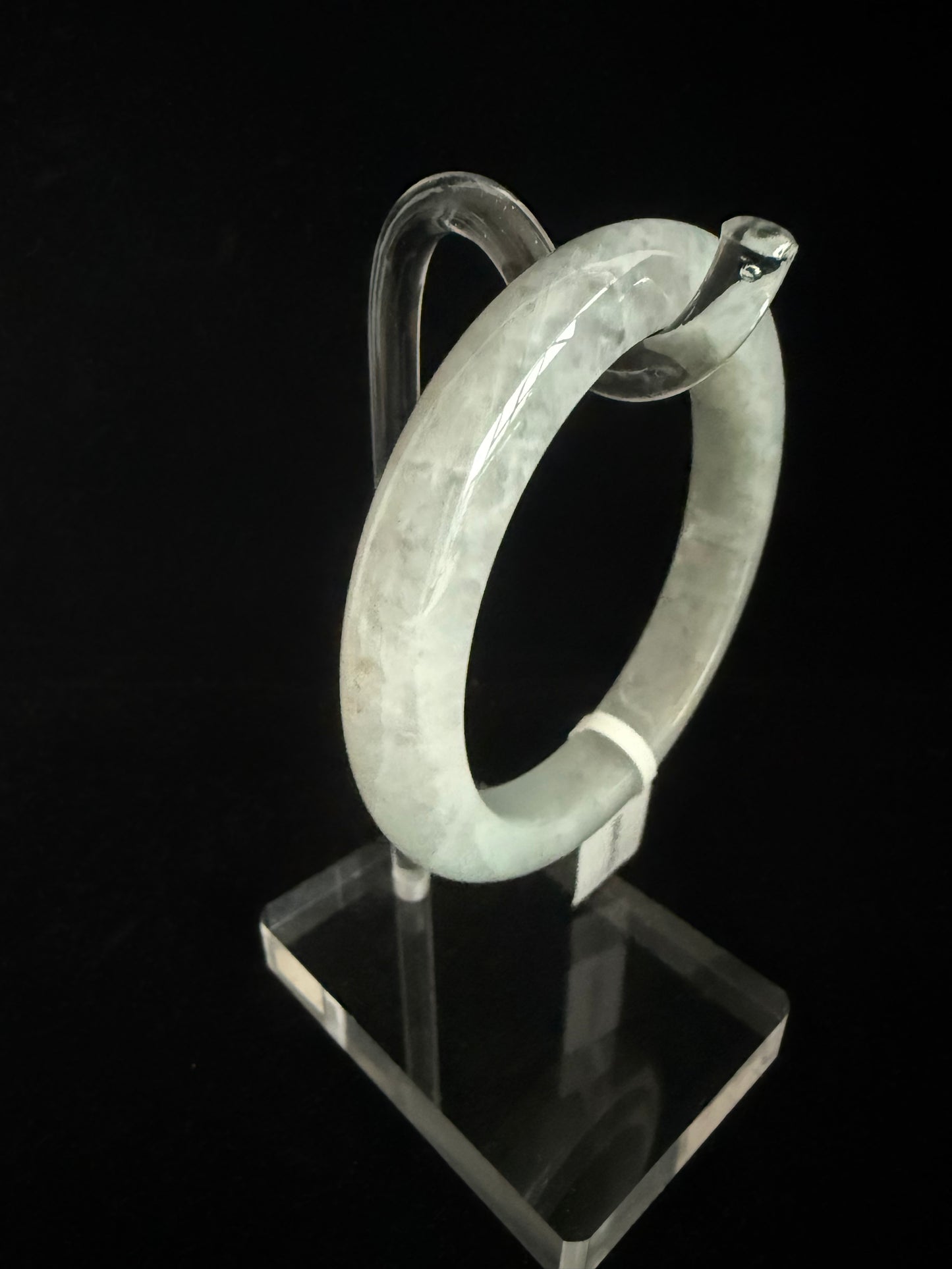 353. Glossy Grey Jade bangle