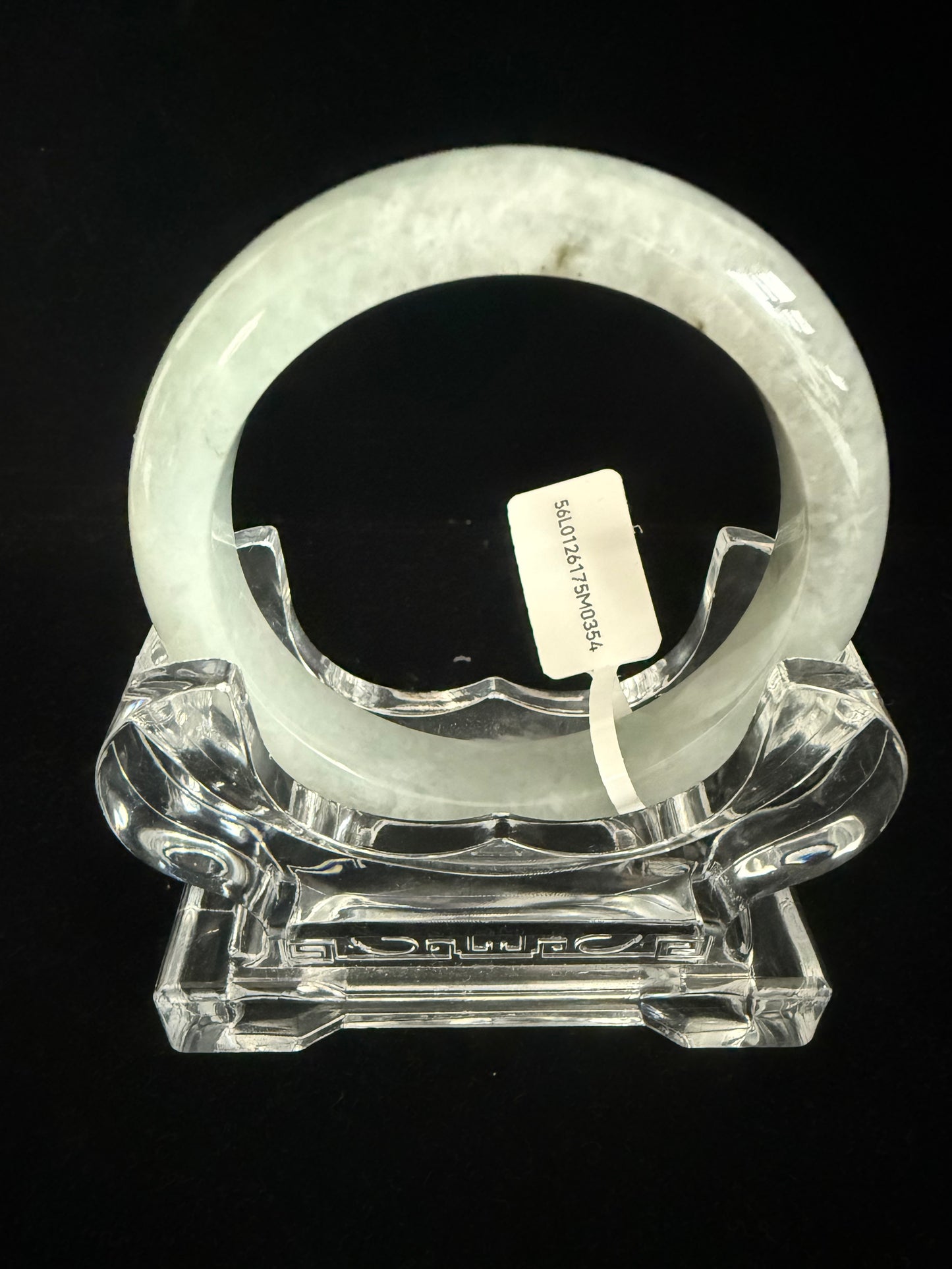 354. Watery light grey Jade bangle