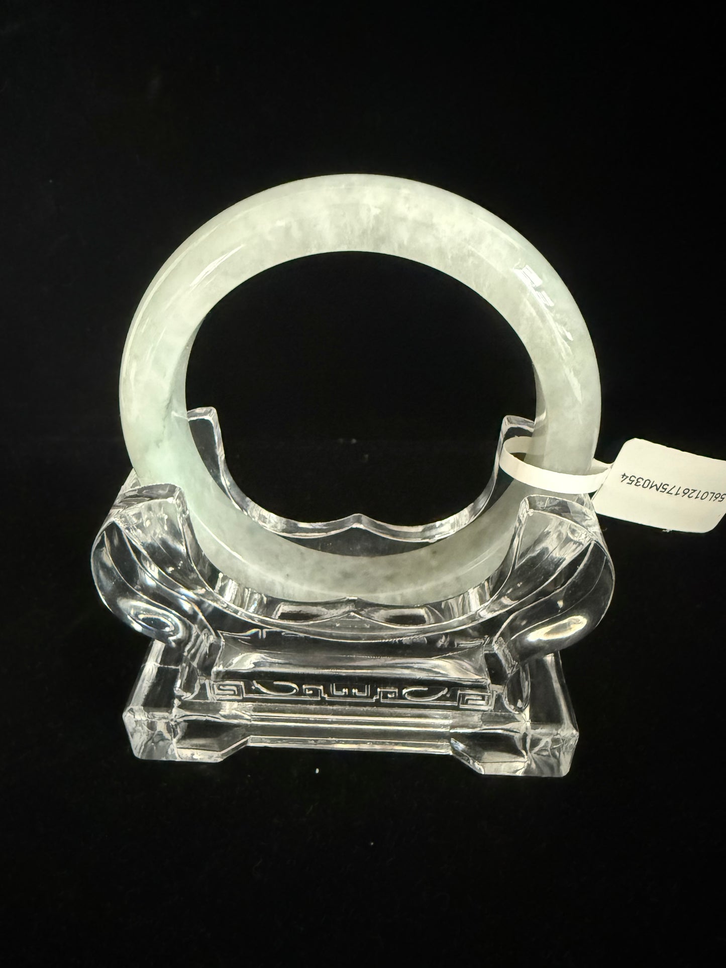 354. Watery light grey Jade bangle