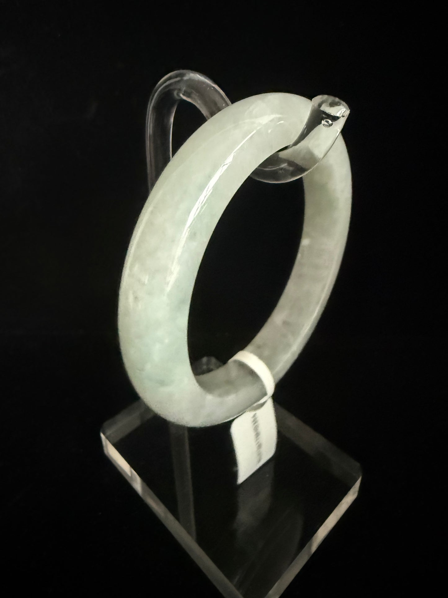 354. Watery light grey Jade bangle