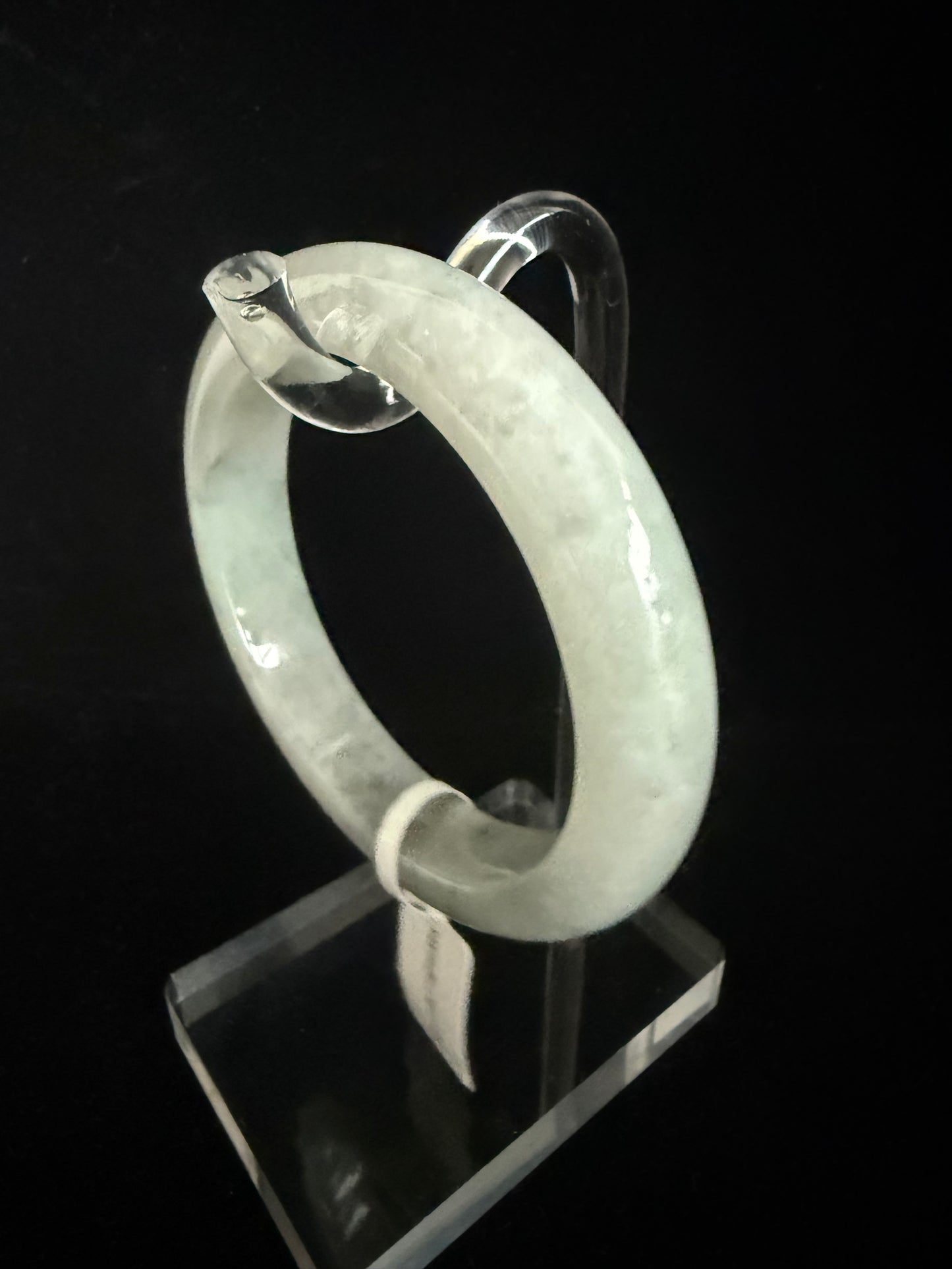 354. Watery light grey Jade bangle