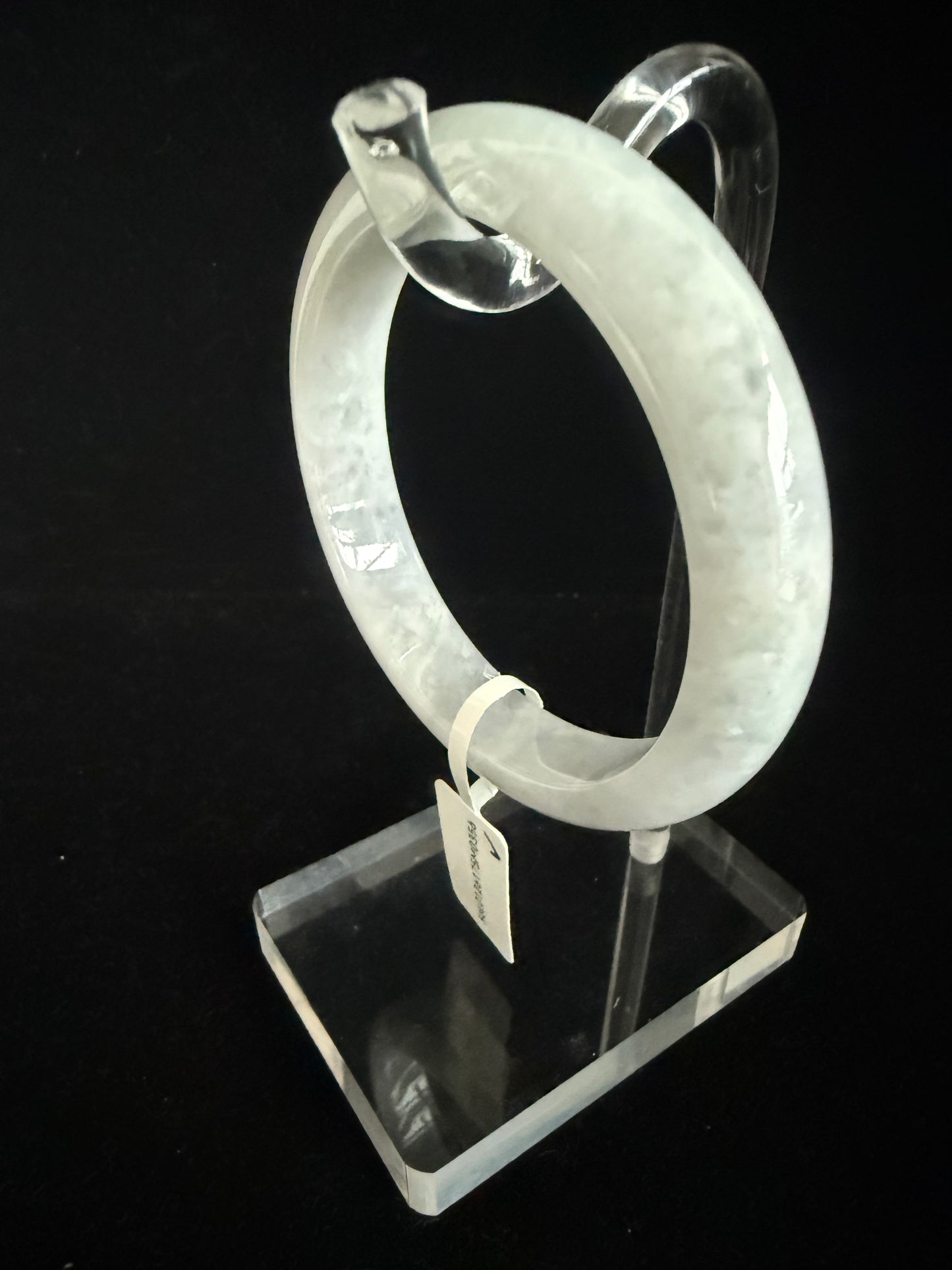 356. Grey Purple with Cotton Print Jade bangle