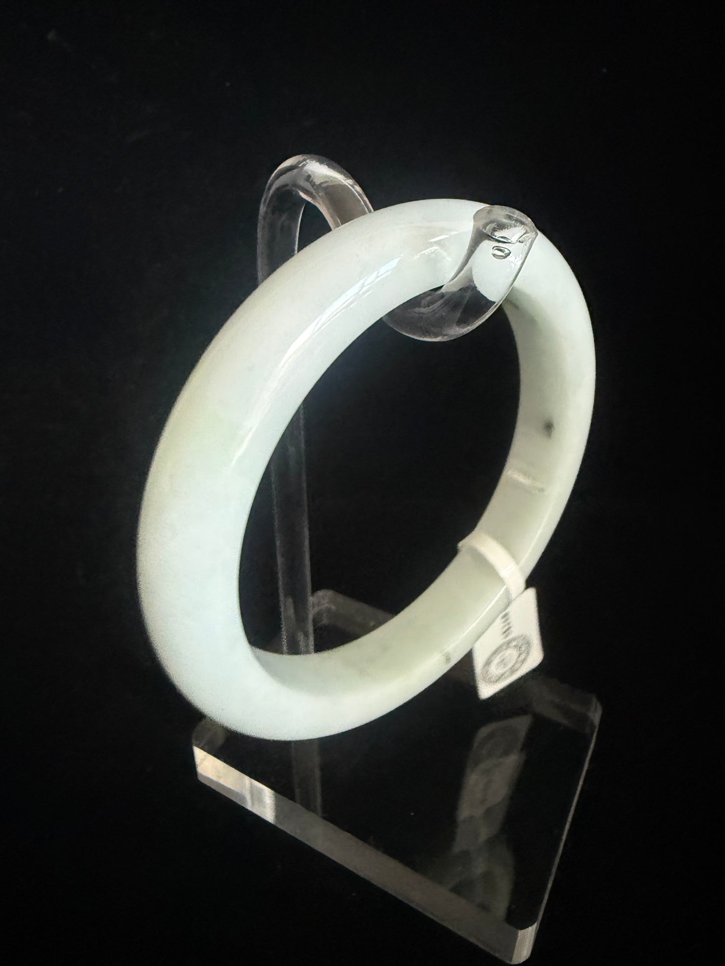 360.  Milky white Jade bangle