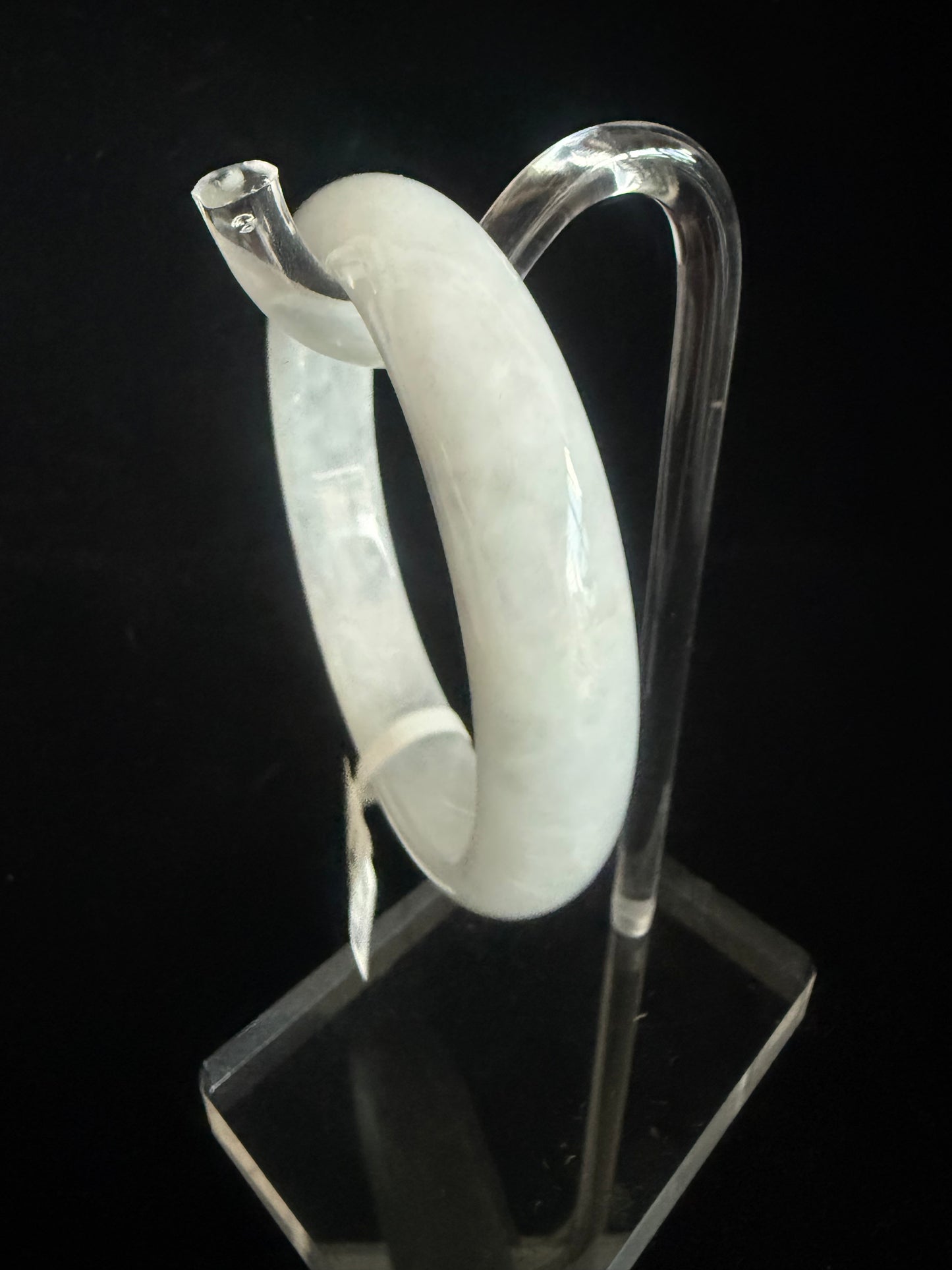 367. Light lavender with cotton prints Jade bangle