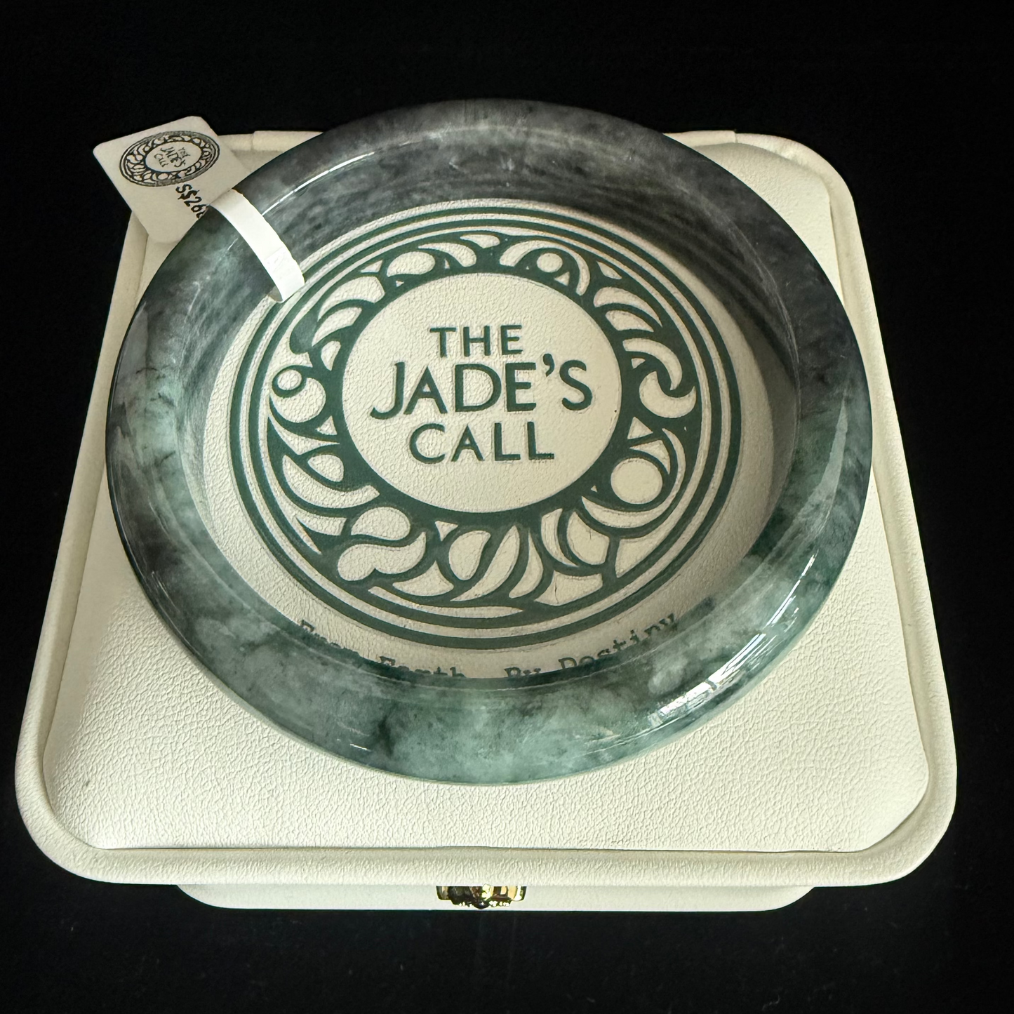 328. Grey and dark green Jade bangle