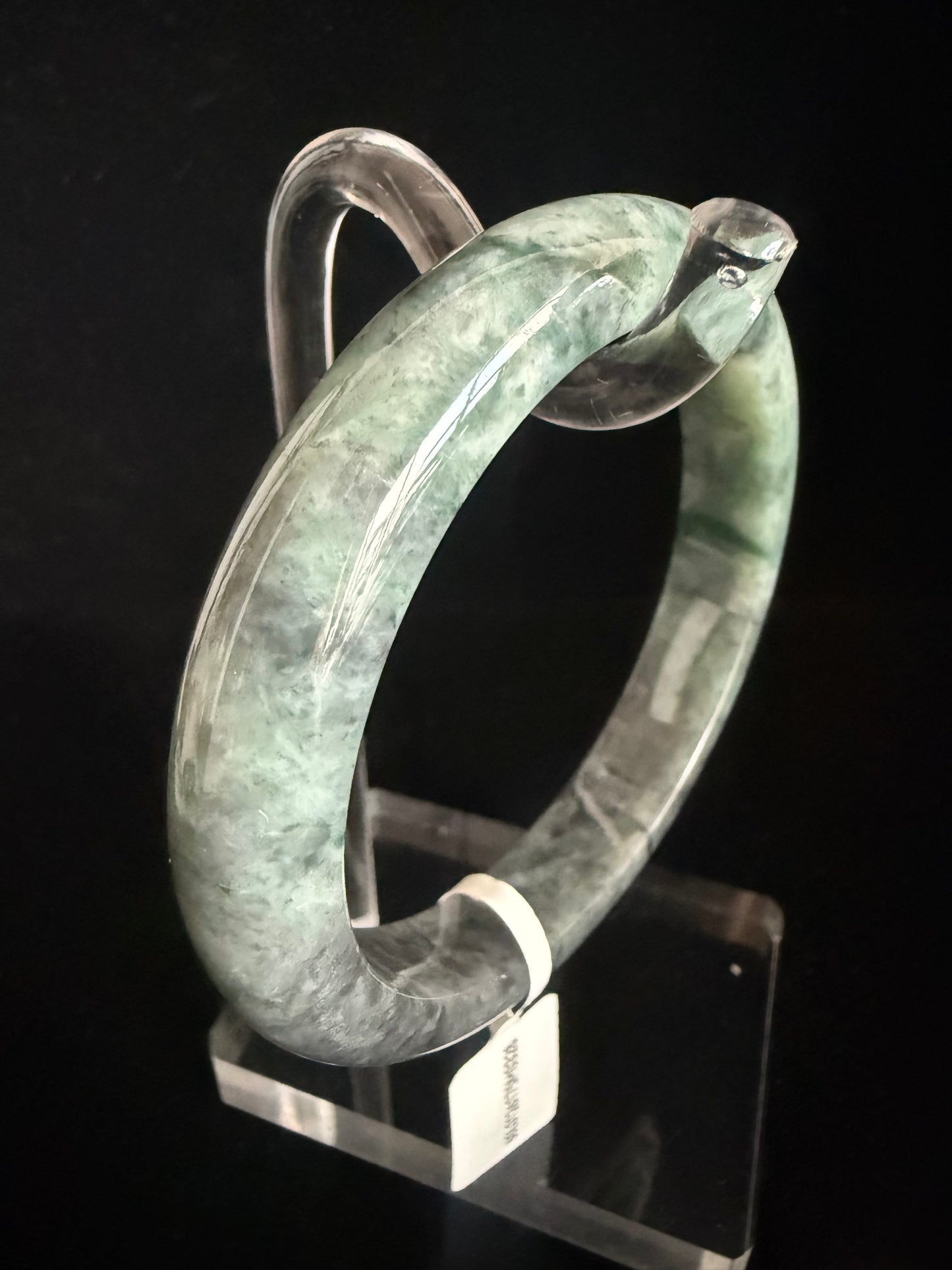 328. Grey and dark green Jade bangle