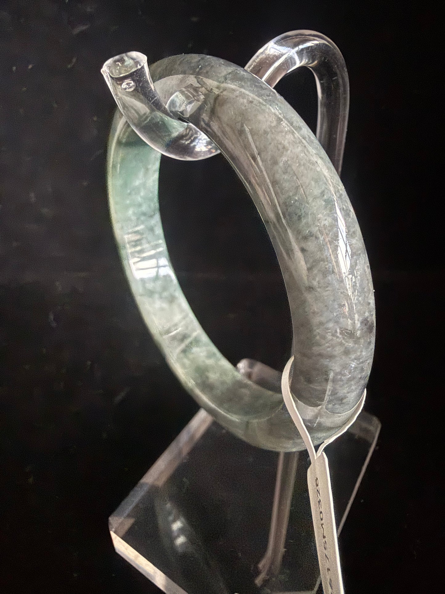 328. Grey and dark green Jade bangle