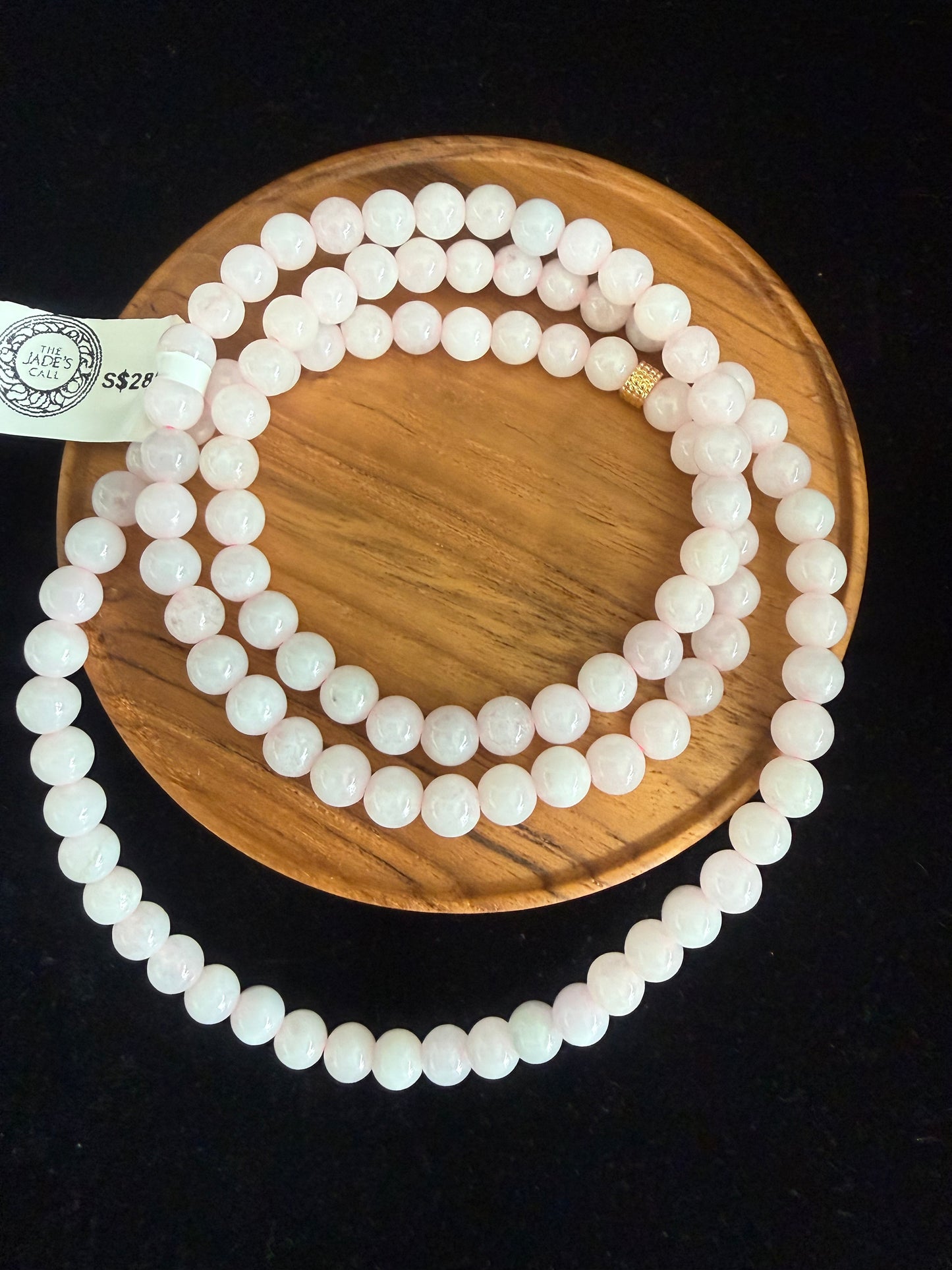 JB215. Pinkish Jade beads necklace
