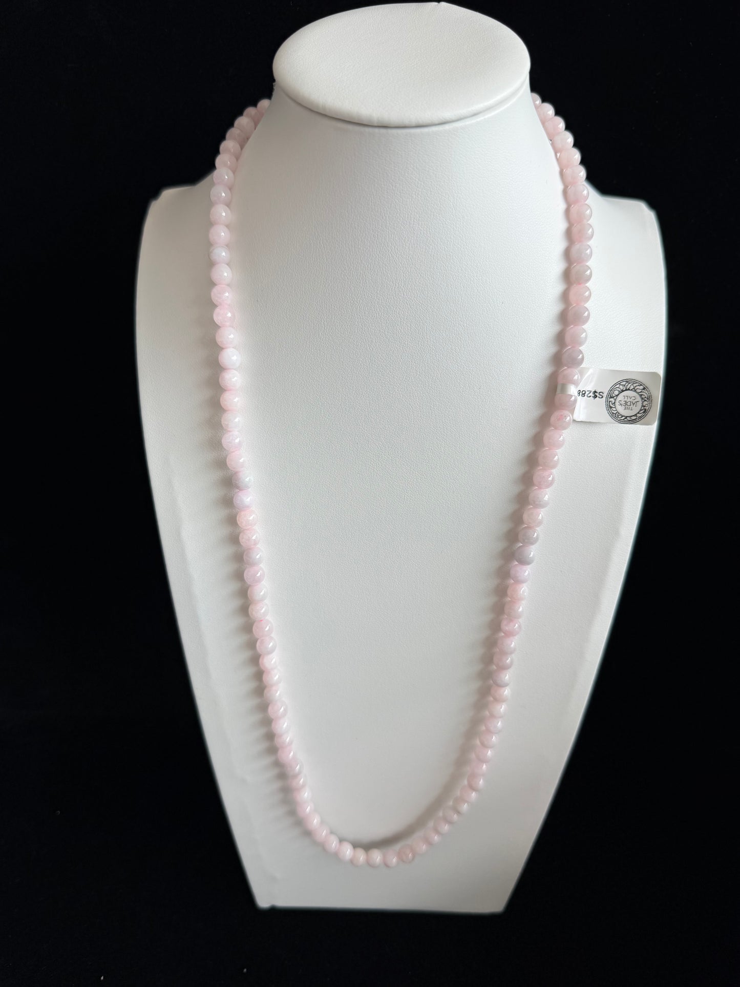 JB215. Pinkish Jade beads necklace
