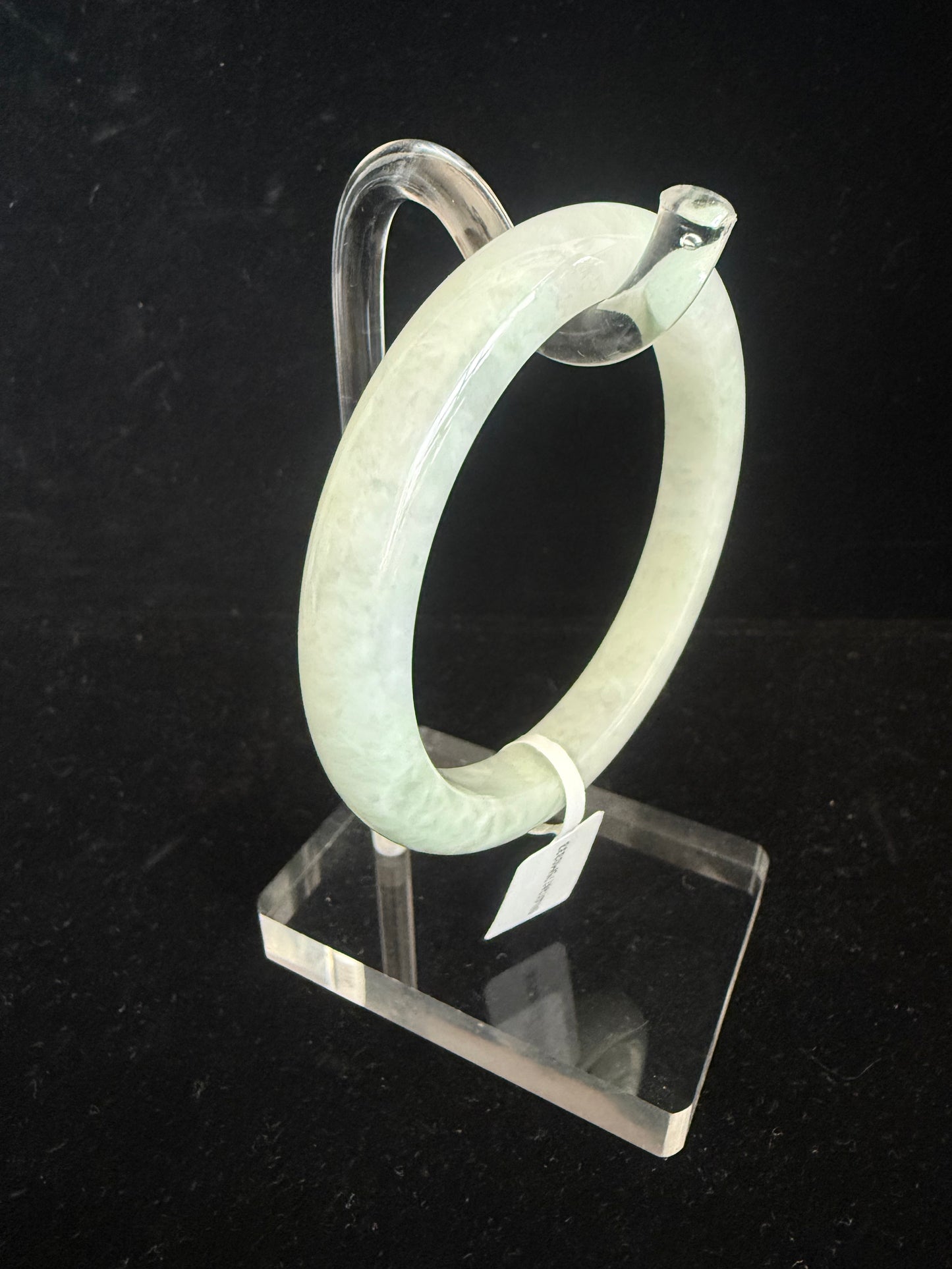 333. Light glassy green Jade bangle