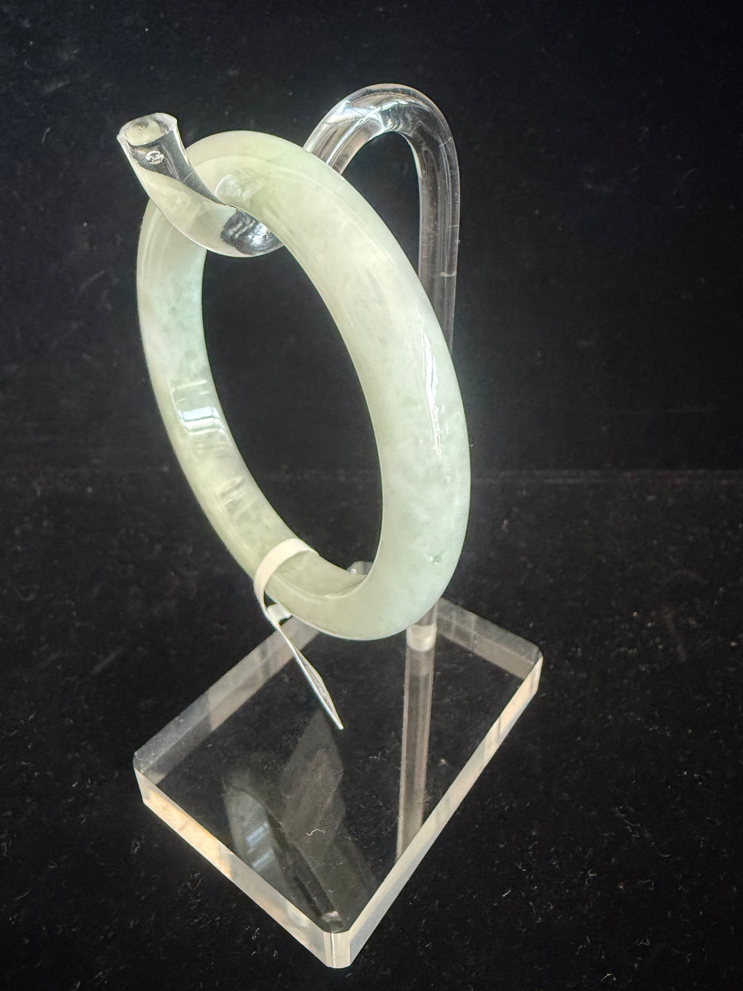 333. Light glassy green Jade bangle
