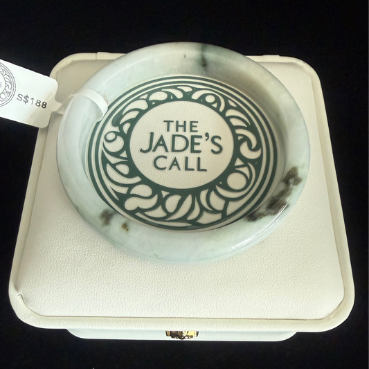 335. Floating green print Jade bangle