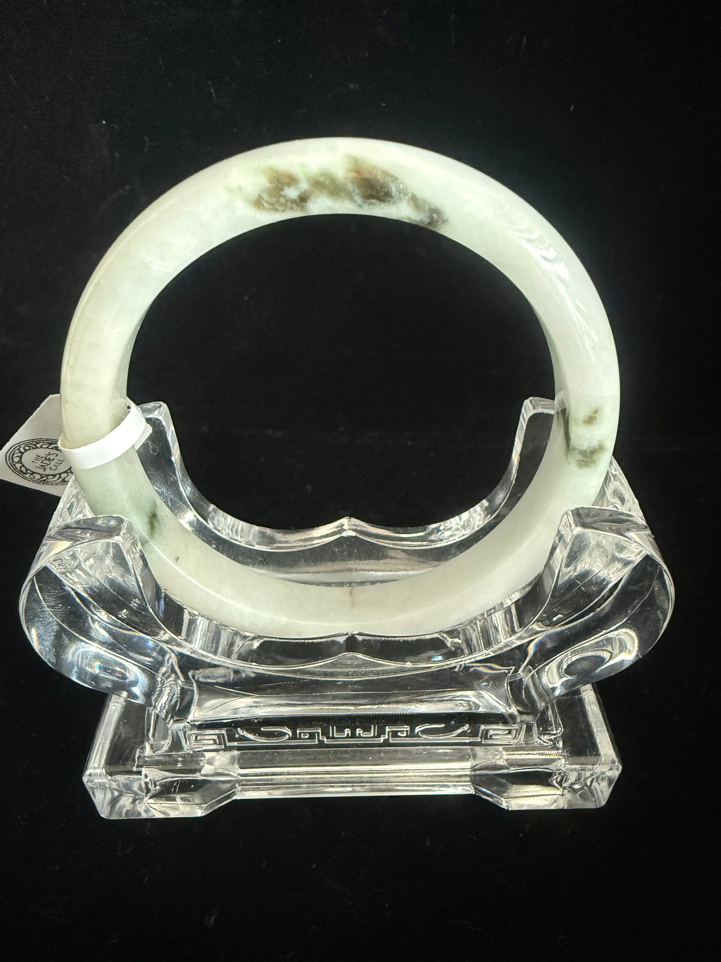 335. Floating green print Jade bangle