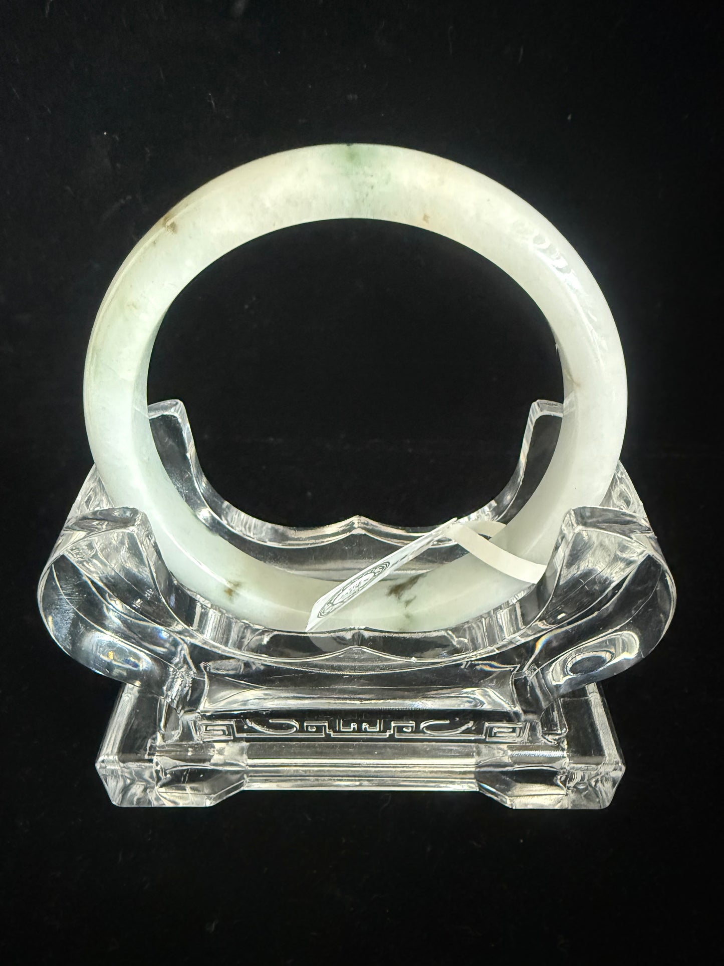 335. Floating green print Jade bangle