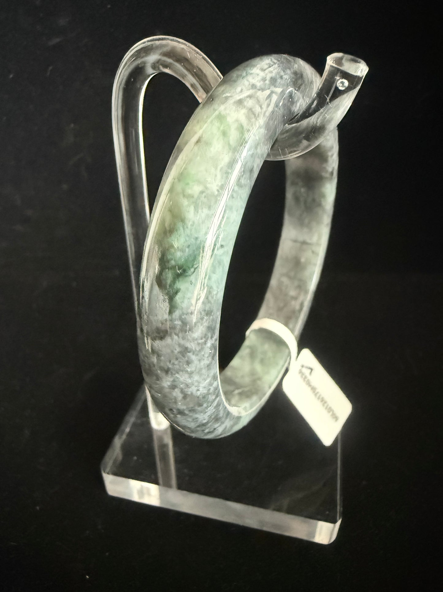 336. Black with green Jade bangle